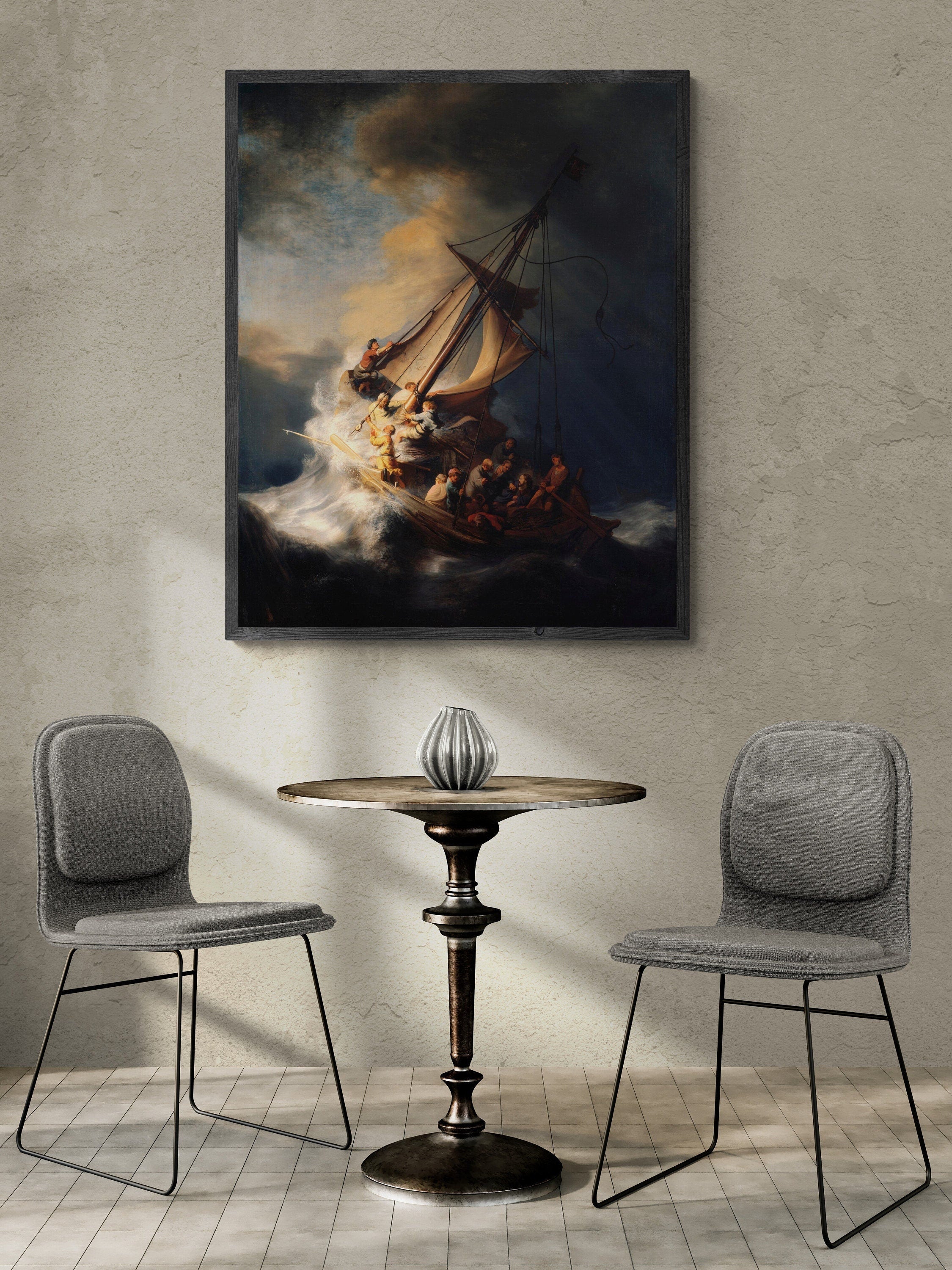 Rembrandt: Christ in the Storm on the Sea of Galilee, Giclée Canvas Art FOSHE ART