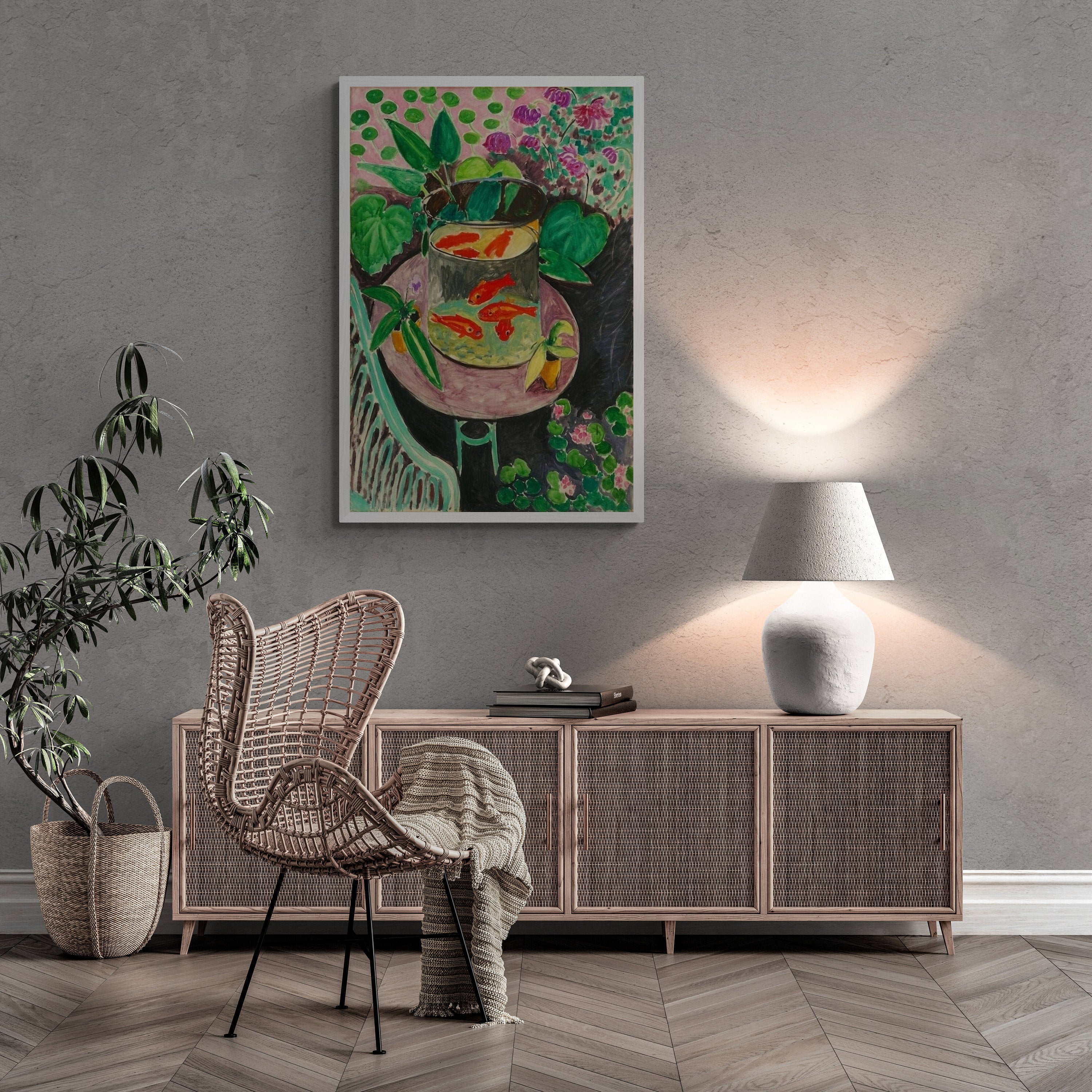Colorful Goldfish Art by Henri Matisse, Premium Giclée Art Print, Heavyweight paper/ art canvas, 3D printed with texture and brush strokes