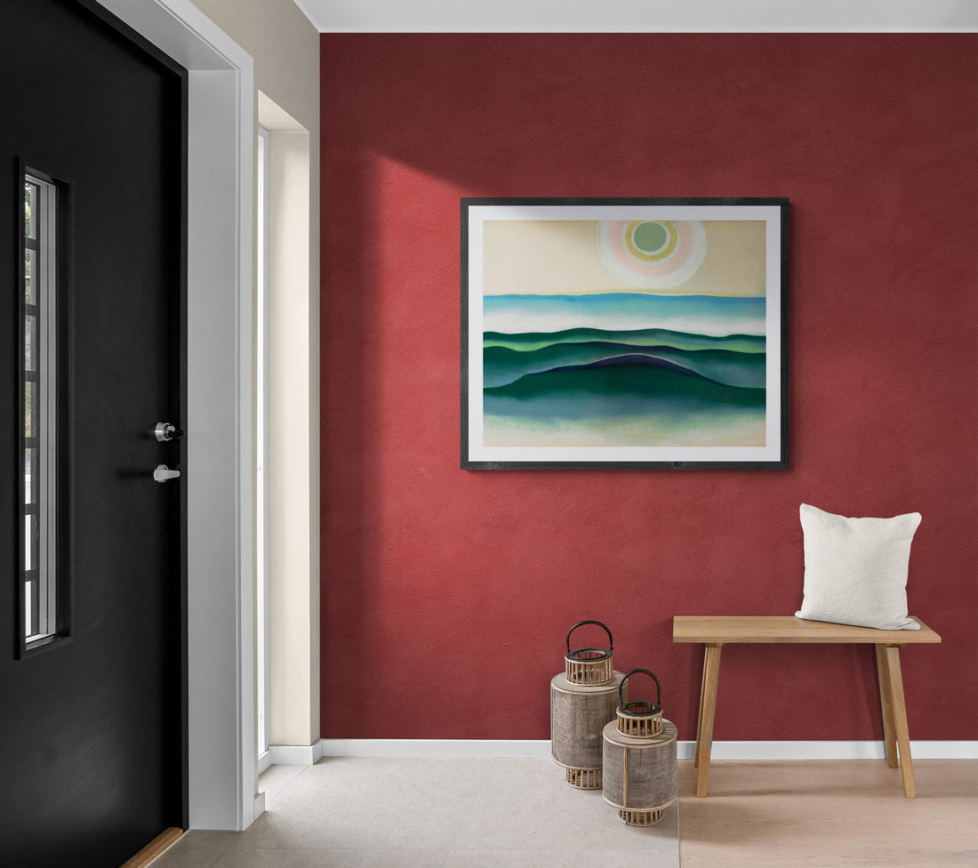 Sun Water Maine - Georgia O’Keeffe, Premium Giclée Art Print, Heavyweight paper/ art canvas, 3D printed with texture and brush strokes