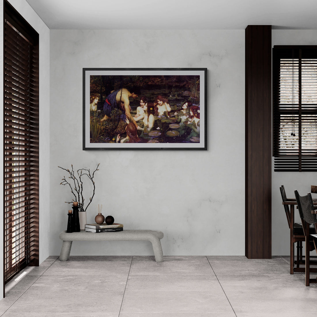 John William Waterhouse: Hylas and the Nymphs, Giclée Art Print, Heavyweight paper/ art canvas, 3D printed with texture and brush strokes FOSHE ART