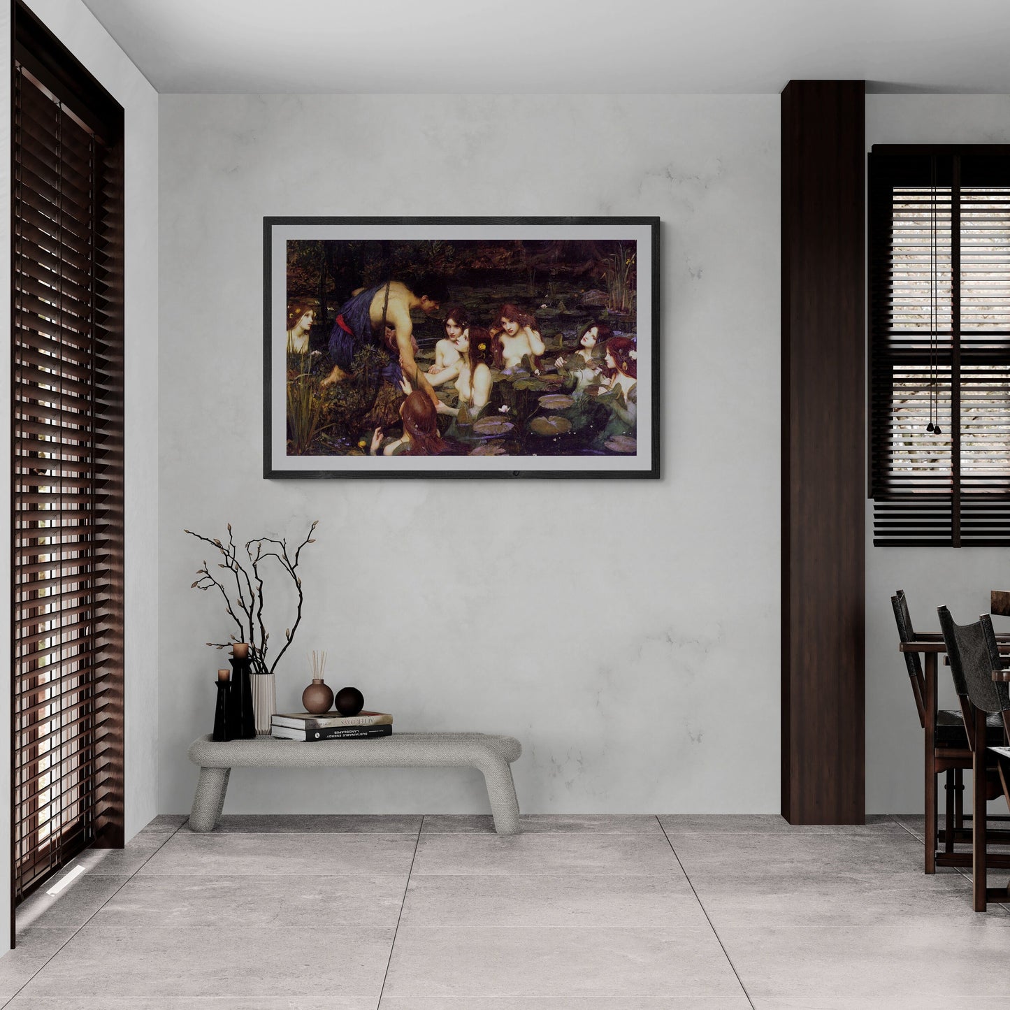 John William Waterhouse: Hylas and the Nymphs, Giclée Art Print, Heavyweight paper/ art canvas, 3D printed with texture and brush strokes FOSHE ART