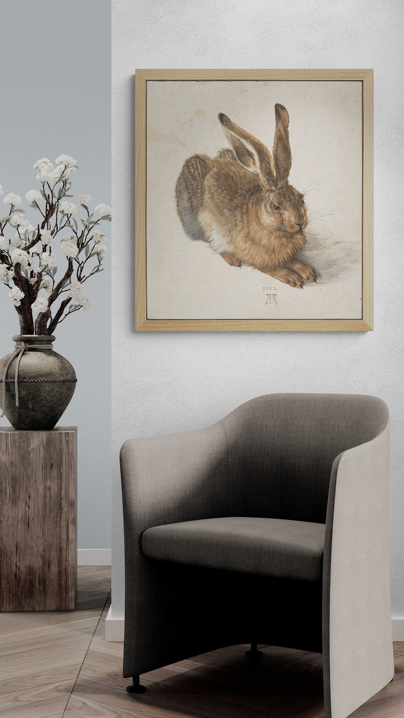 Young Hare by Albrecht Dürer, Museum-Quality Art Print on Canvas and Paper, optional: 3D texture Canvas Art, Museum Print, Poster