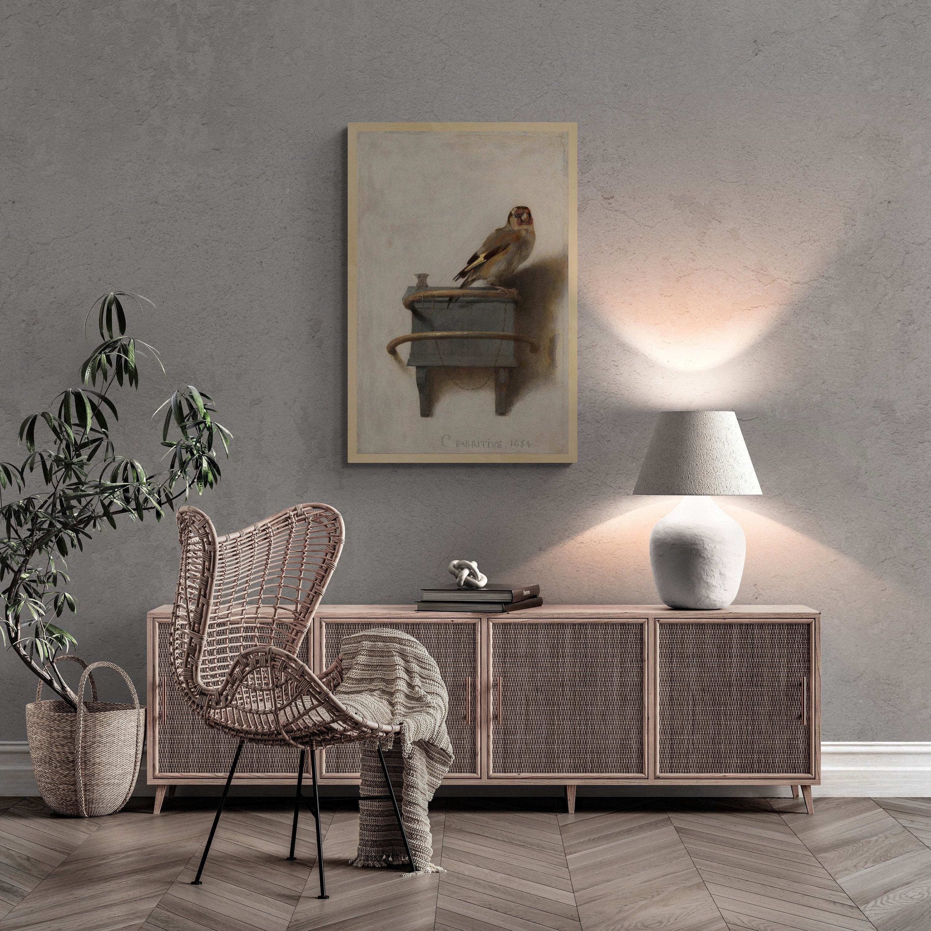 The Goldfinch by Carel Fabritius, Premium Giclée Art Print, Heavyweight paper/ art canvas, 3D printed with texture and brush strokes FOSHE ART