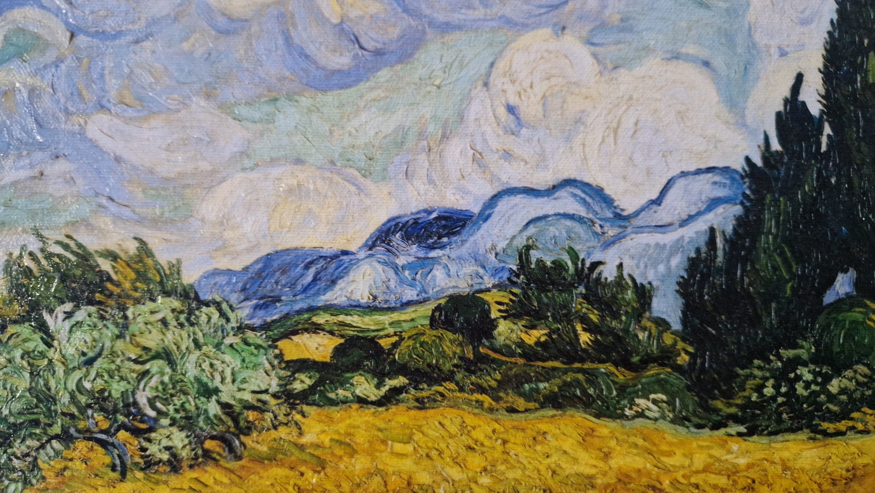 Van Gogh 'Wheat Field with Cypresses' Framed Canvas Print – Vintage Style FOSHE ART