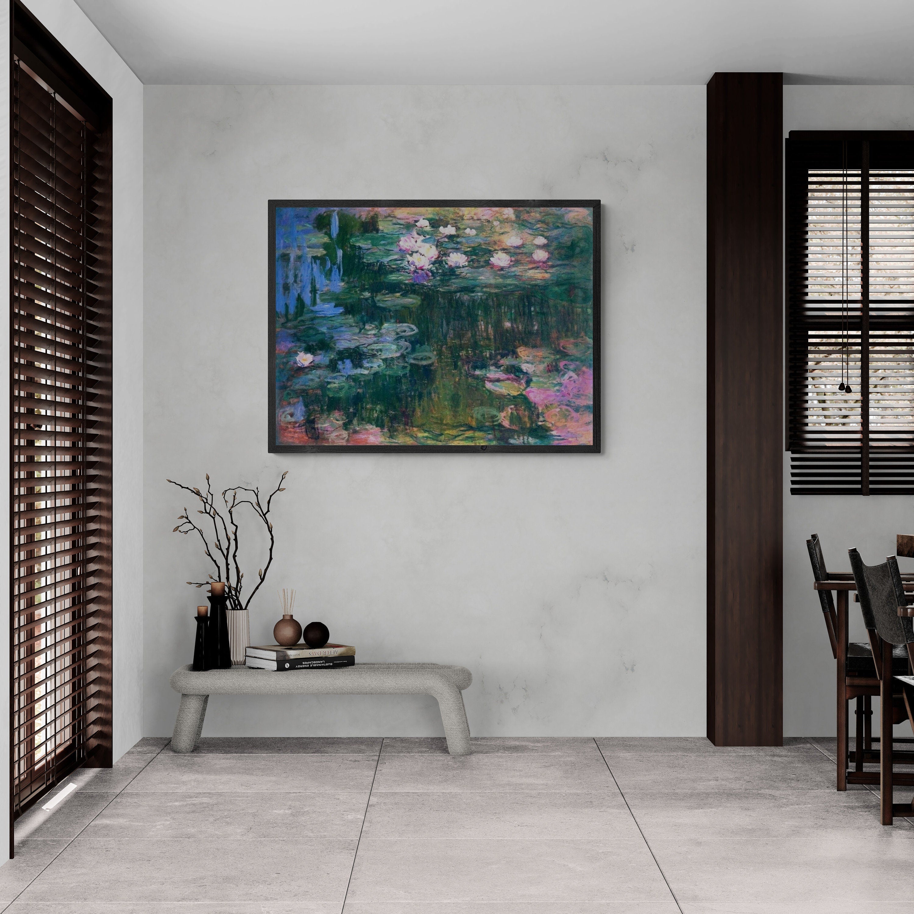 Monet Water Lilies Giclée Print: Textured Brushstrokes Art FOSHE ART