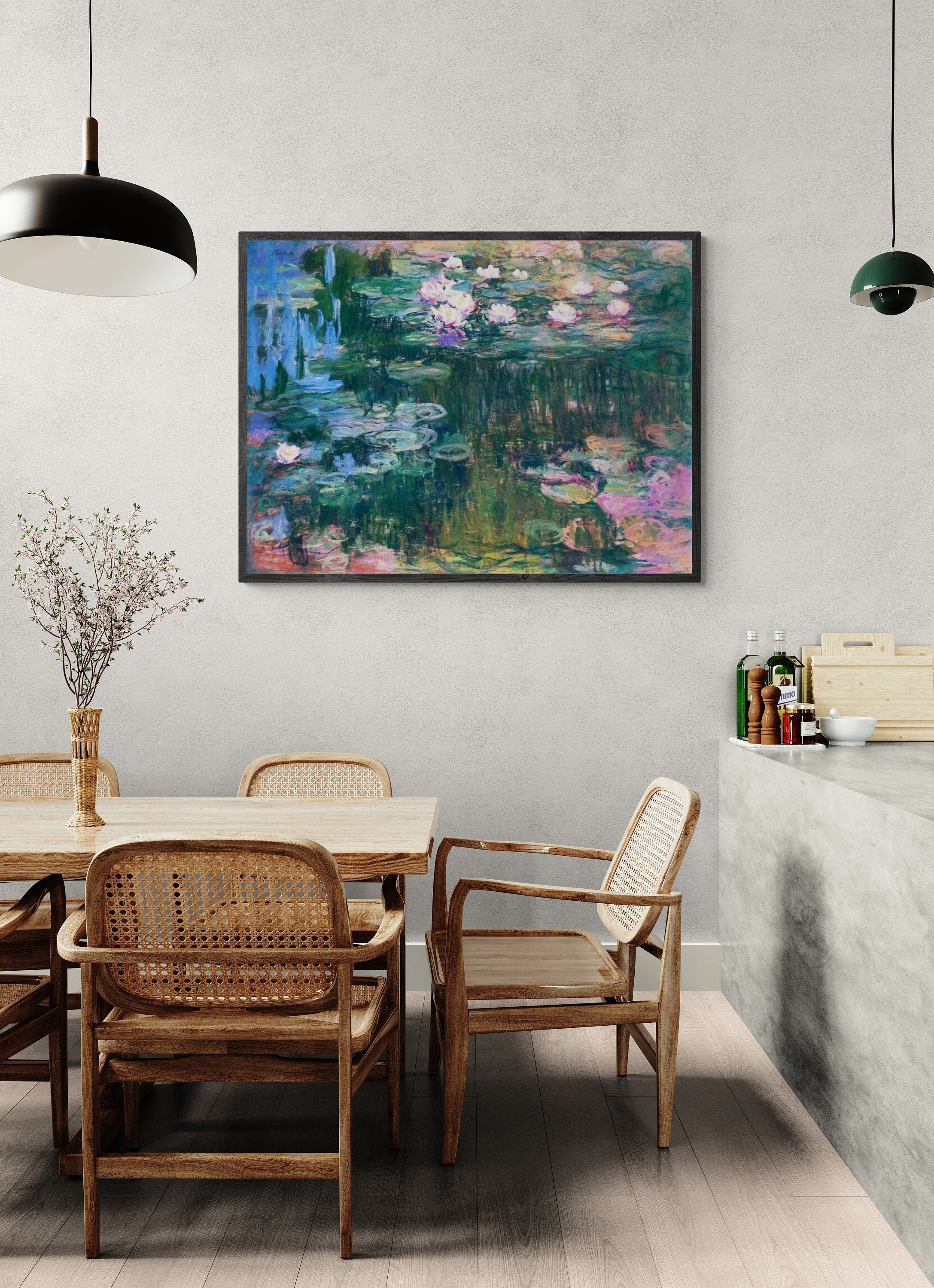 Claude Monet: Water Lilies (1917) Premium Giclée Art Print, Heavyweight paper/ art canvas, 3D printed with texture and brush strokes