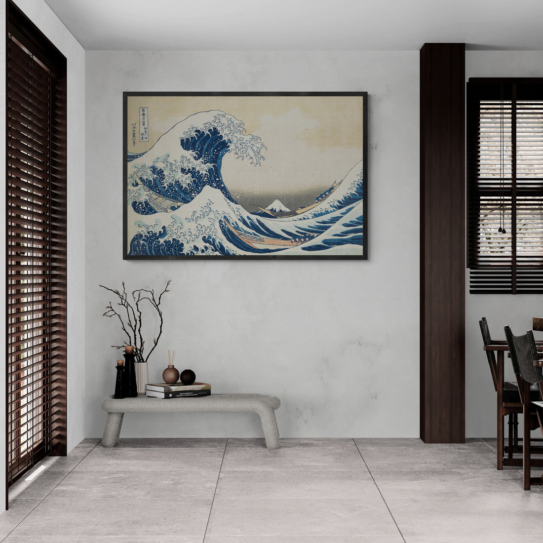 Eternal Majesty: The Great Wave off Kanagawa of Hokusai Premium Giclée Art Print, Heavyweight paper/ art canvas, 3D printed with texture FOSHE ART