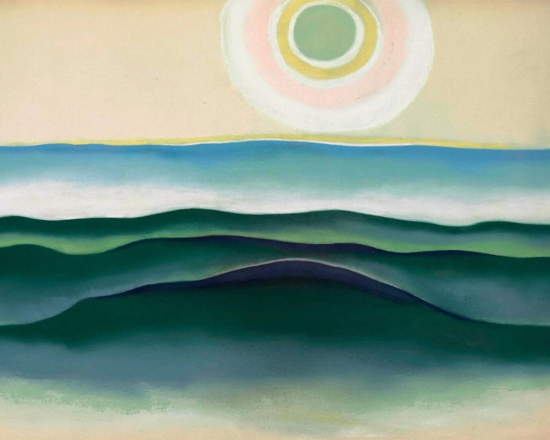 Sun Water Maine - Georgia O’Keeffe, Premium Giclée Art Print, Heavyweight paper/ art canvas, 3D printed with texture and brush strokes