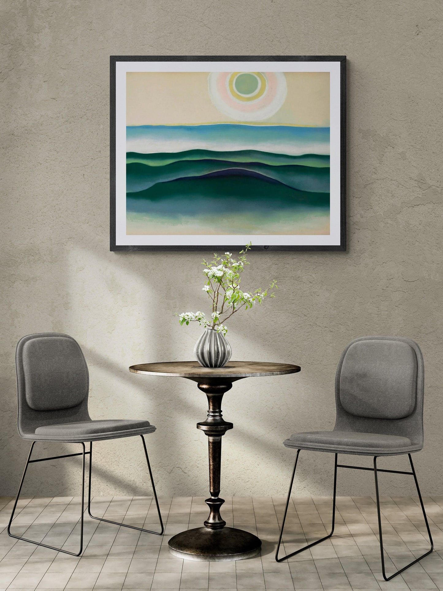 Sun Water Maine - Georgia O’Keeffe, Premium Giclée Art Print, Heavyweight paper/ art canvas, 3D printed with texture and brush strokes