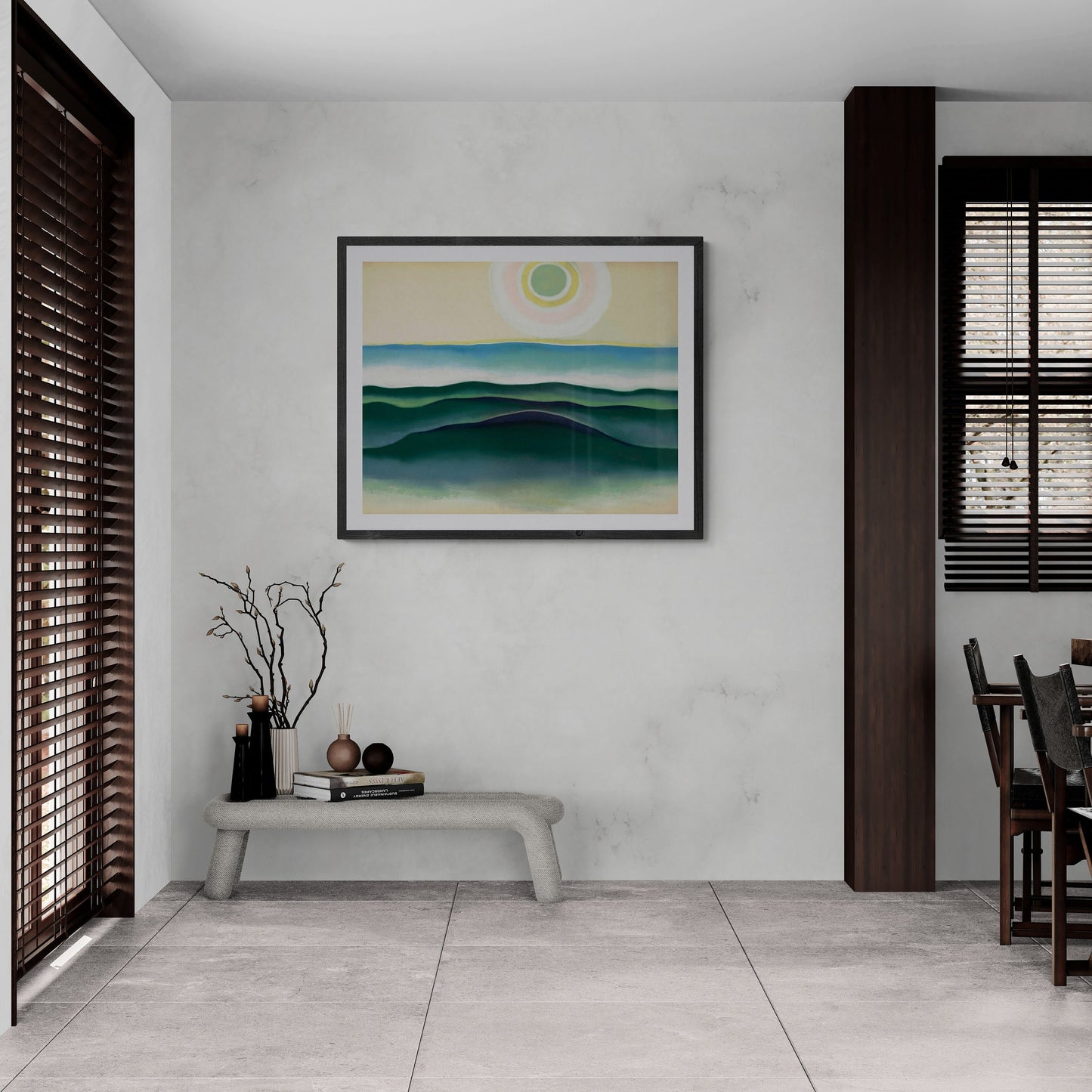 Sun Water Maine - Georgia O’Keeffe, Premium Giclée Art Print, Heavyweight paper/ art canvas, 3D printed with texture and brush strokes