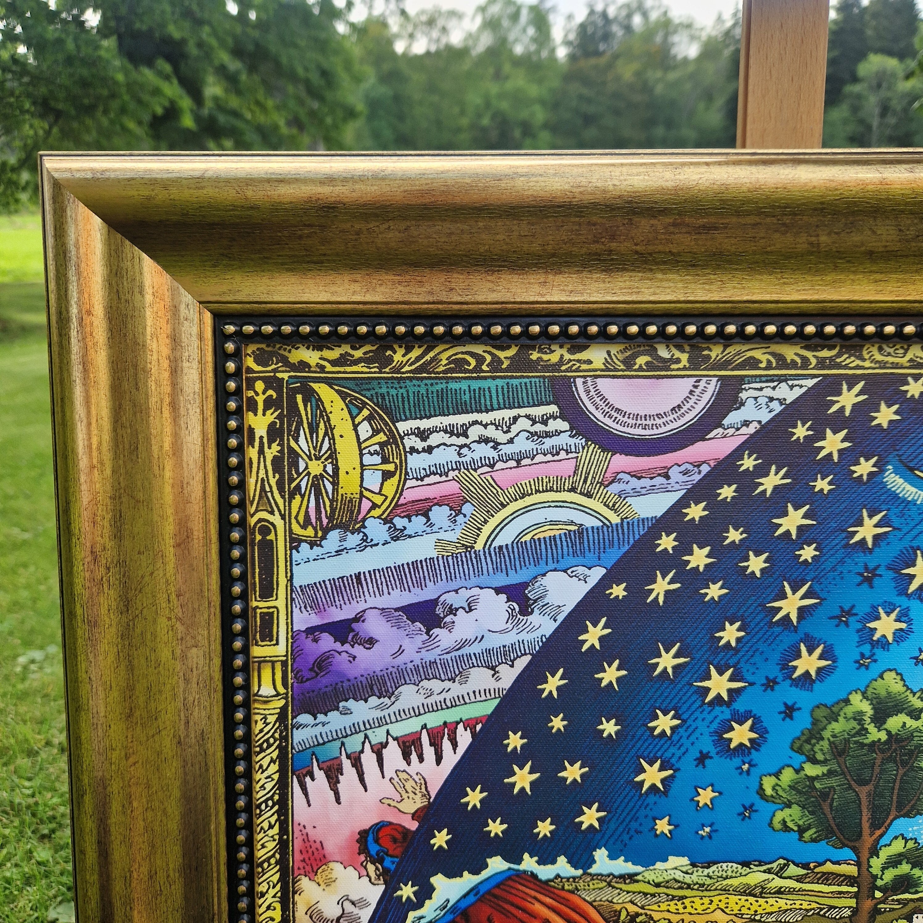 Frammarion Engraving Framed Canvas | Celestial Giclee Art Print FOSHE ART