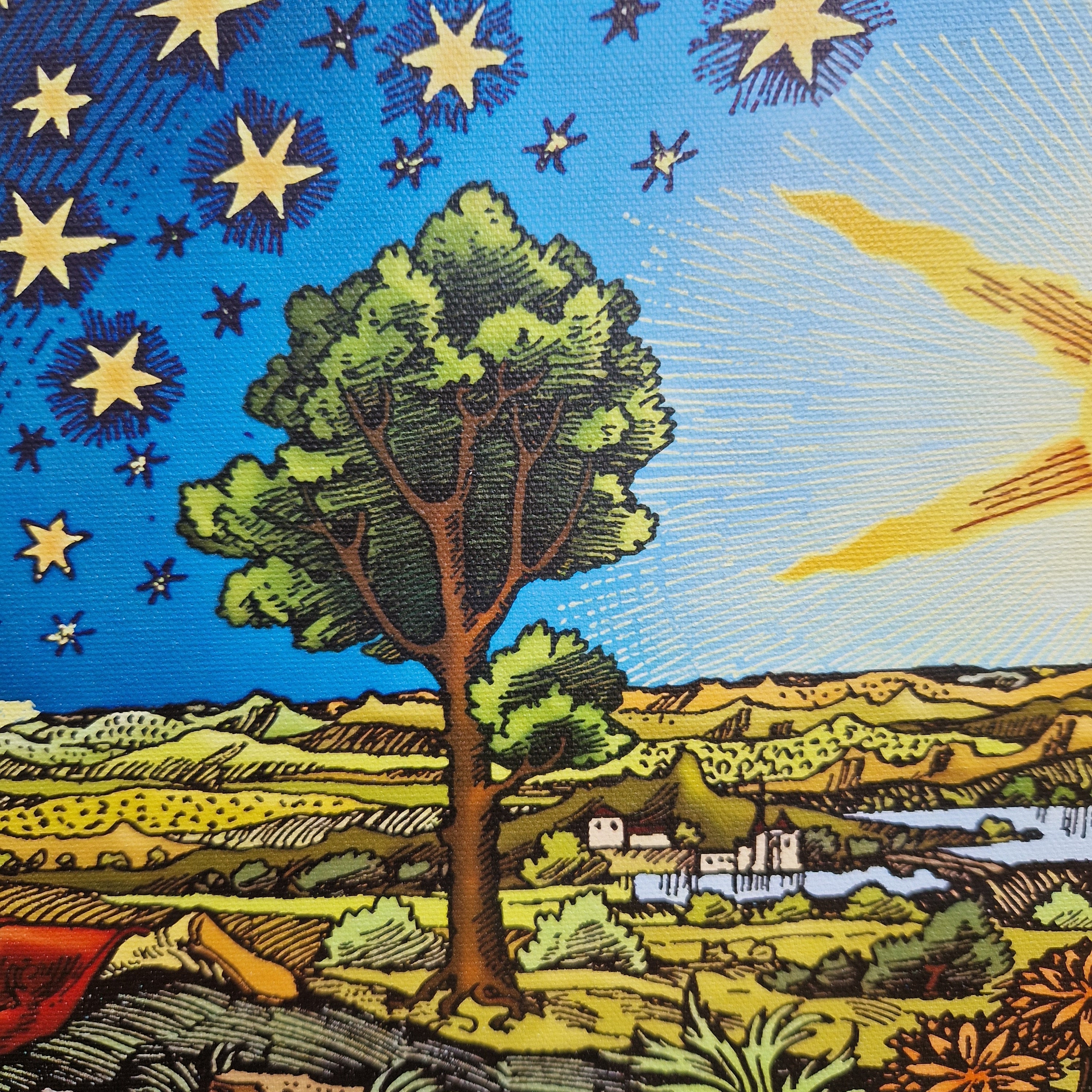 Frammarion Engraving Framed Canvas | Celestial Giclee Art Print FOSHE ART