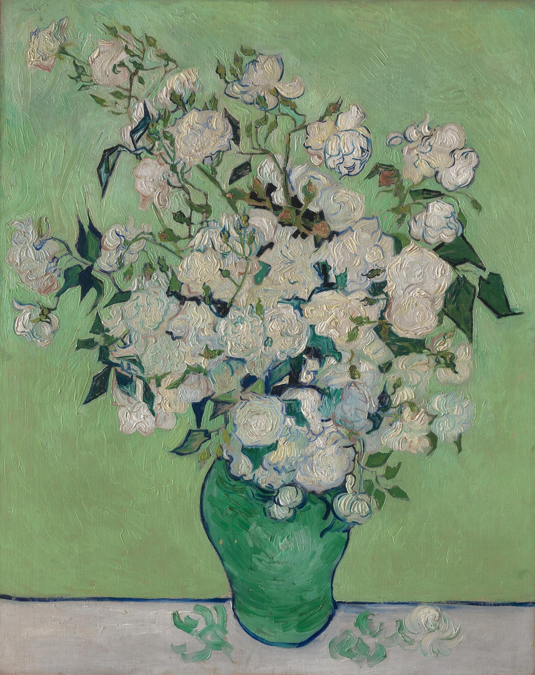 Van Gogh Roses Art Print: Textured Giclée Canvas FOSHE ART