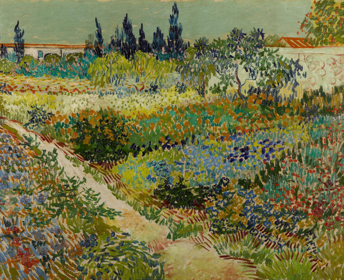 Vincent Van Gogh Print: Garden At Arles, Giclée Art Print, Heavyweight paper/ art canvas, 3D printed with texture and brush strokes