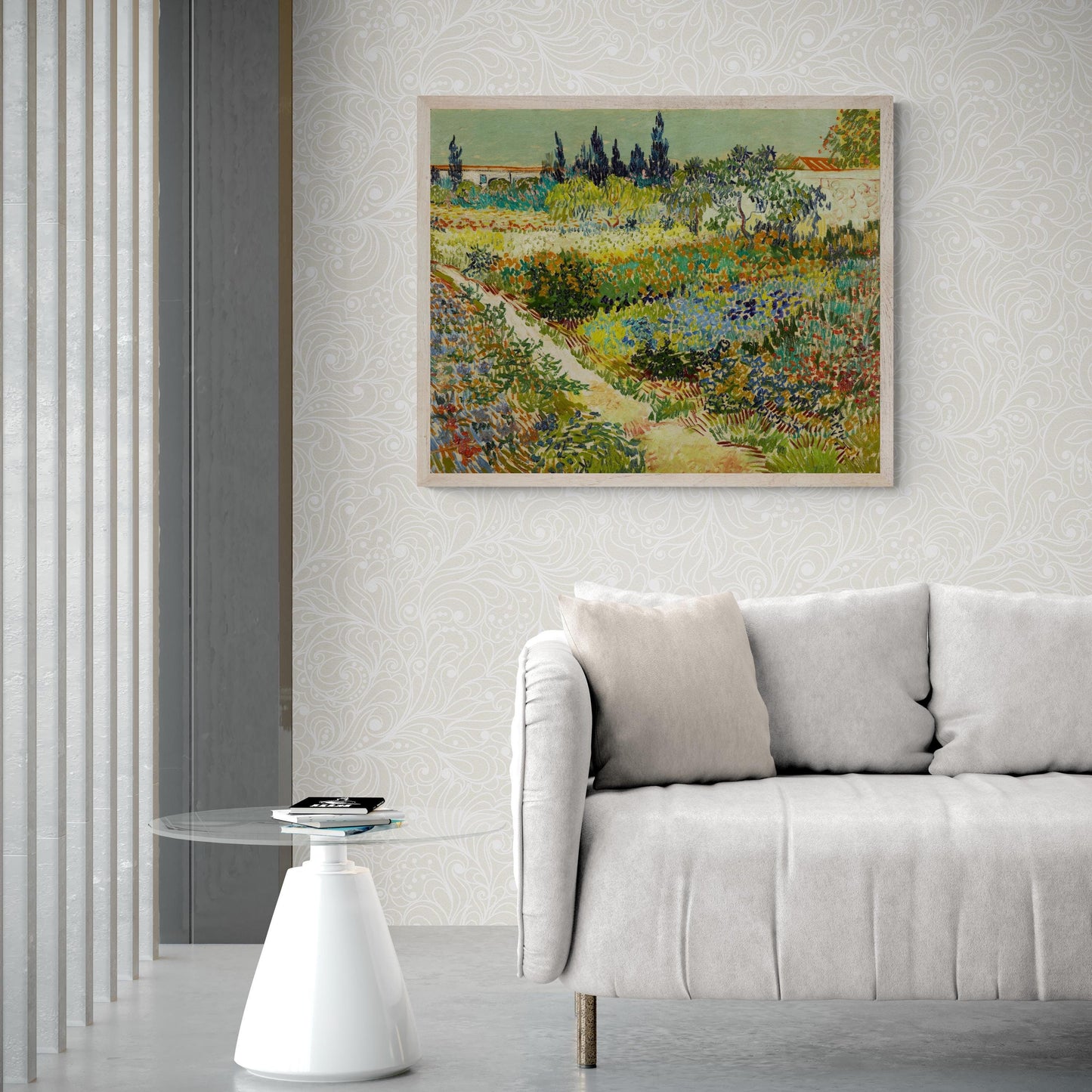 Vincent Van Gogh Print: Garden At Arles, Giclée Art Print, Heavyweight paper/ art canvas, 3D printed with texture and brush strokes
