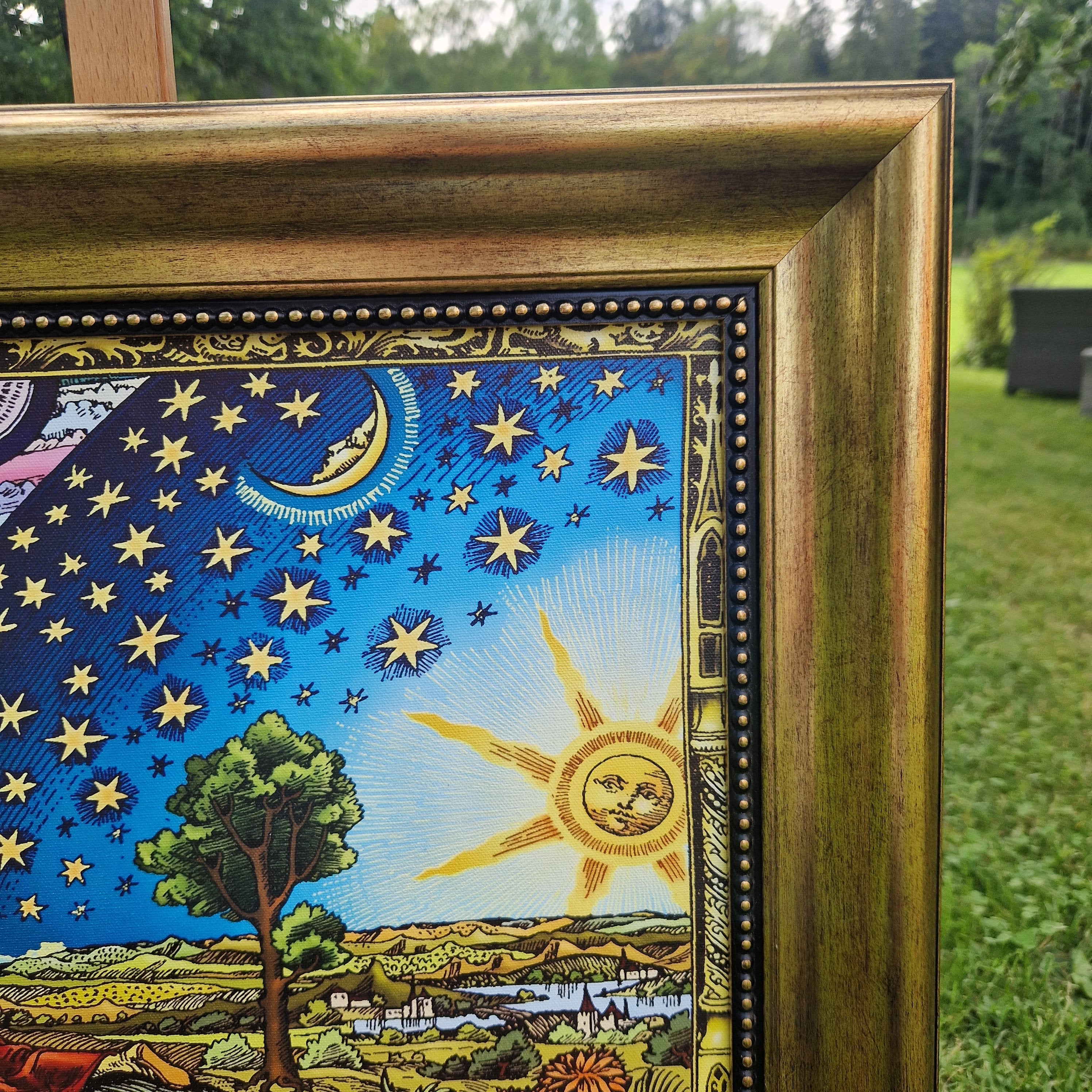 Frammarion Engraving Framed Canvas | Celestial Giclee Art Print FOSHE ART