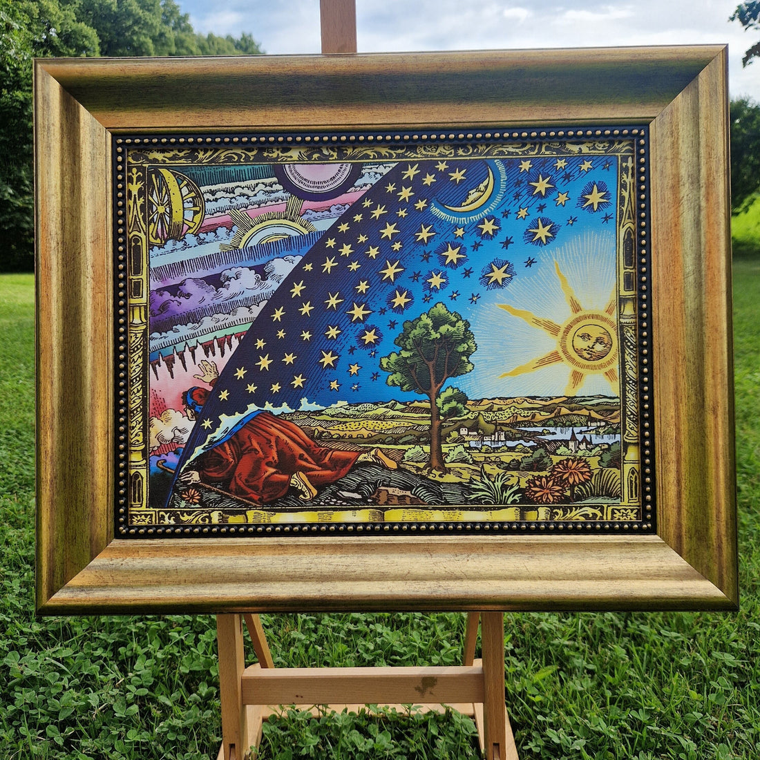 Frammarion Engraving Framed Canvas | Celestial Giclee Art Print FOSHE ART