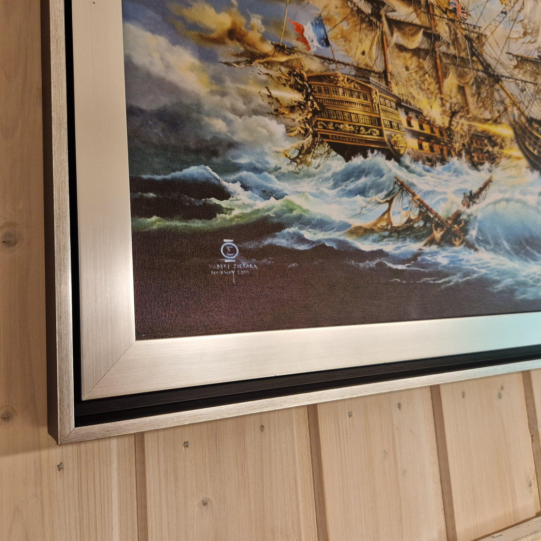Battle of Trafalgar Framed Canvas Print, HMS Victory Nautical Art FOSHE ART