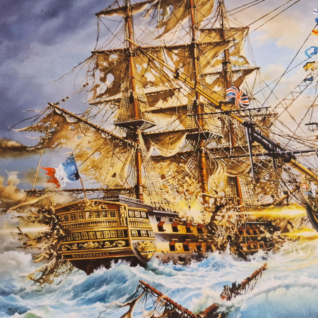 Battle of Trafalgar Framed Canvas Print, HMS Victory Nautical Art FOSHE ART