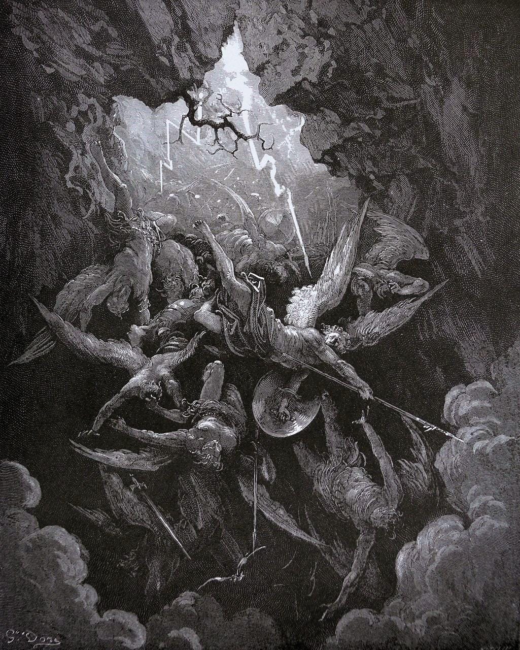 Divine Visions: Gustave Doré "Paradise Lost" Premium Giclée Art Print, Heavyweight paper/art canvas, 3D printed with texture FOSHE ART