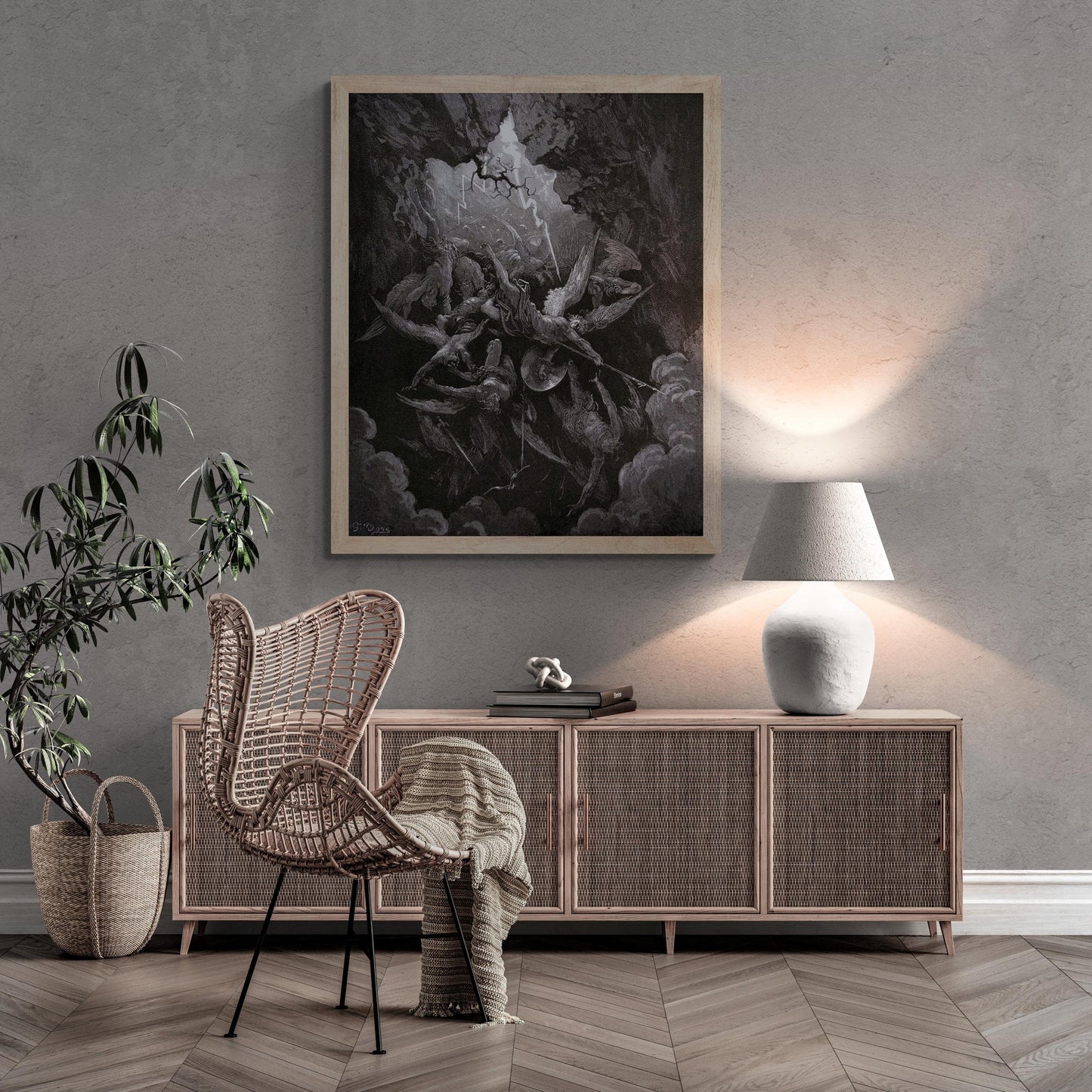 Divine Visions: Gustave Doré "Paradise Lost" Premium Giclée Art Print, Heavyweight paper/art canvas, 3D printed with texture FOSHE ART
