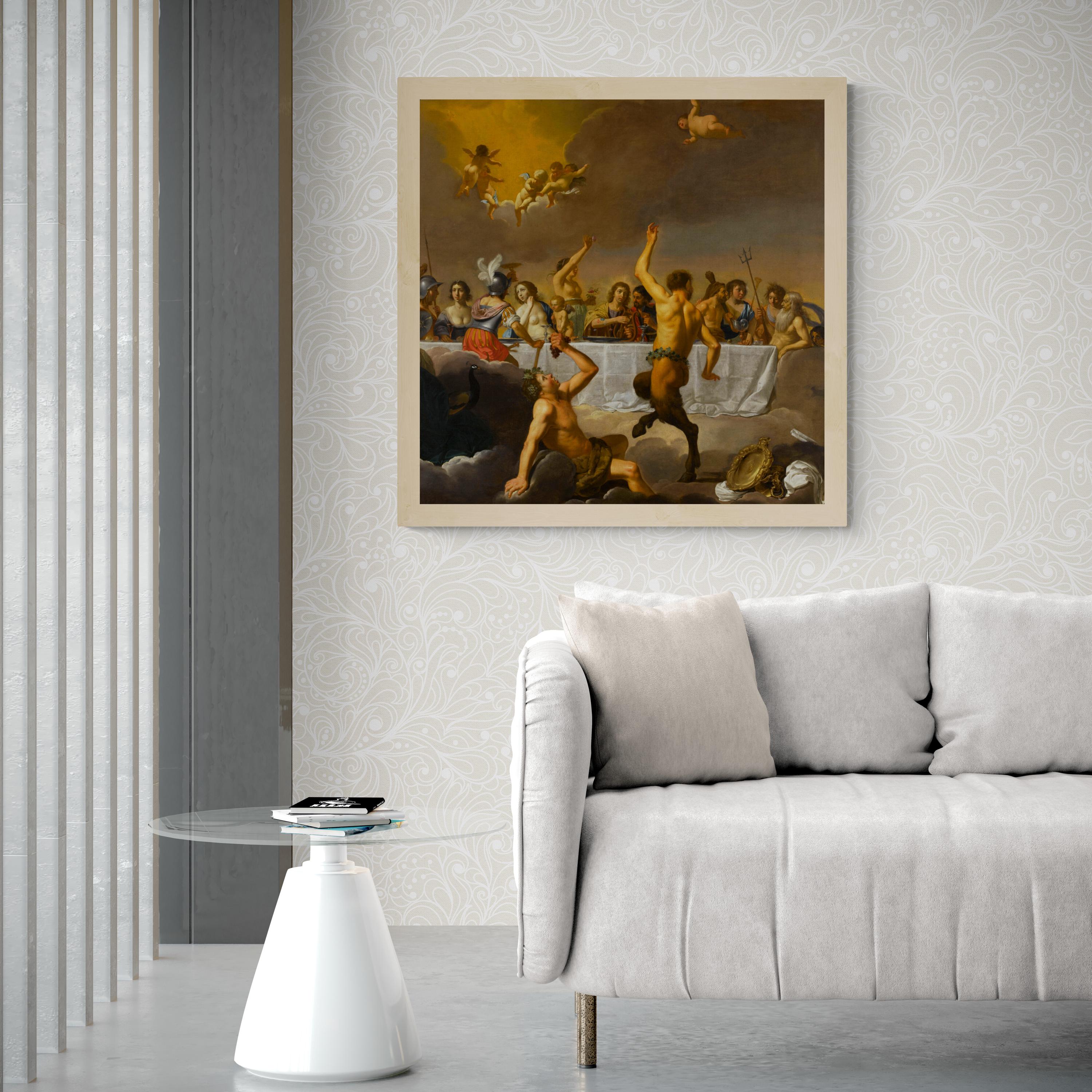 Le Festin des Dieux by Jan van Bijlert , Home Decor, Poster, Canvas, Poster, Premium Art FOSHE ART