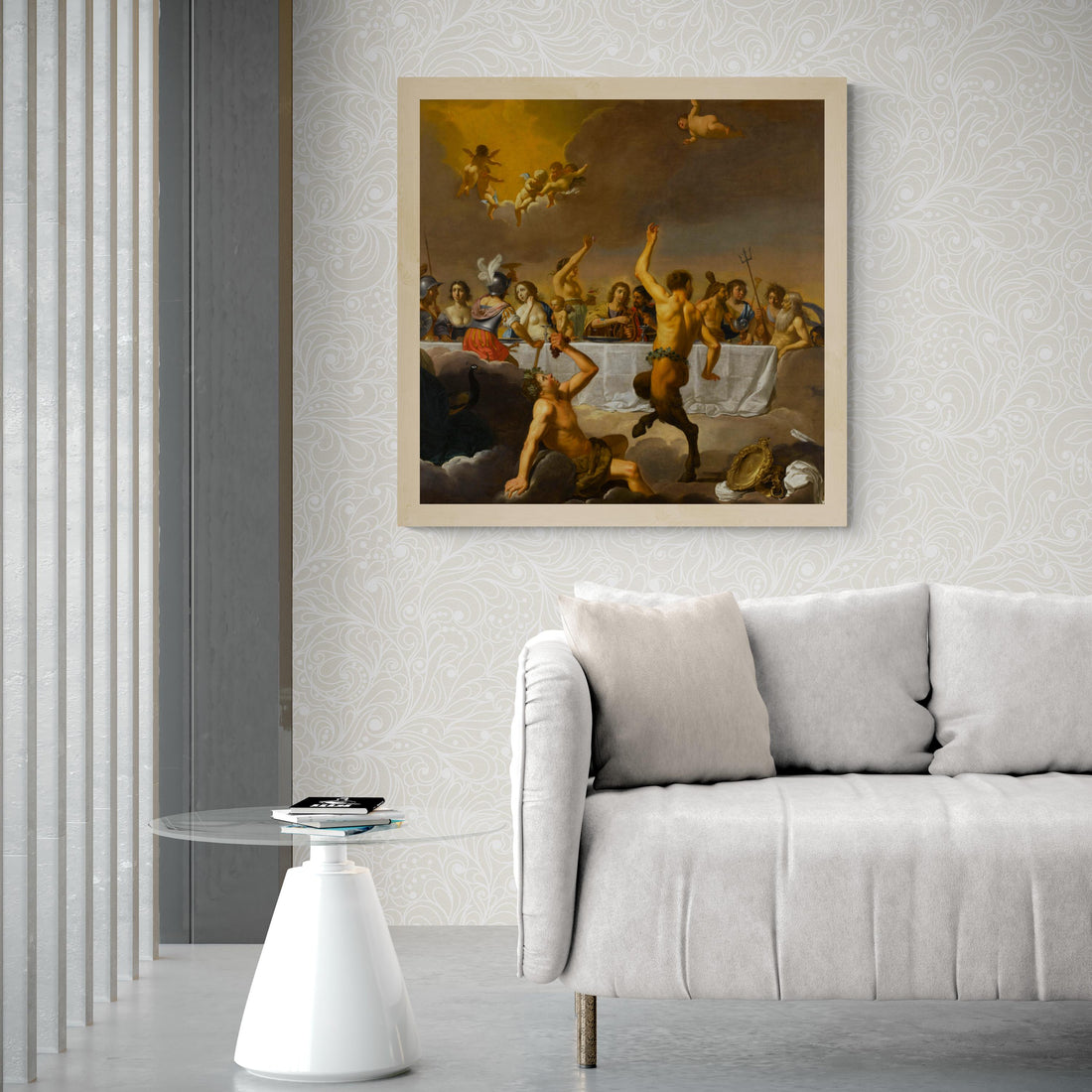 Le Festin des Dieux by Jan van Bijlert , Home Decor, Poster, Canvas, Poster, Premium Art FOSHE ART