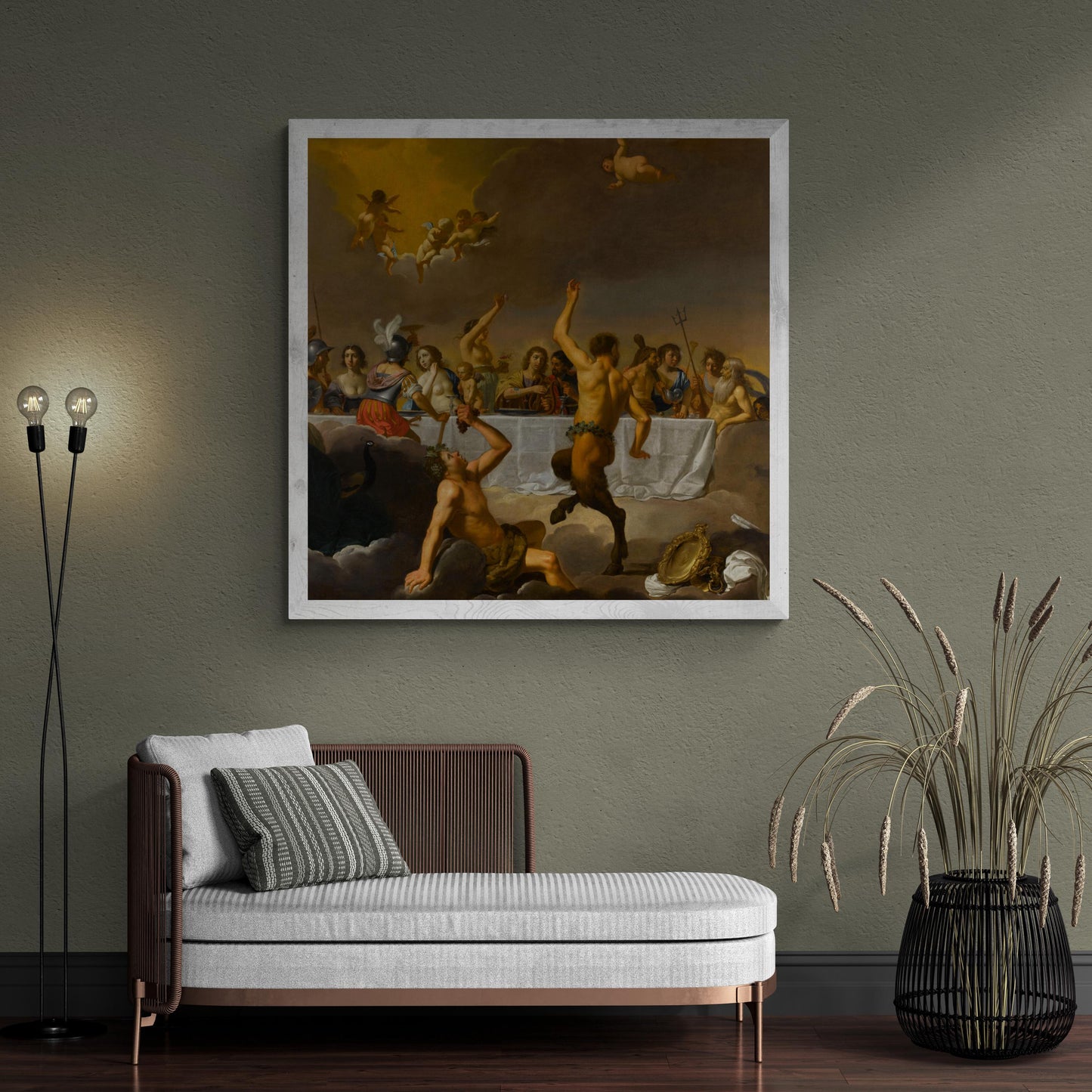 Le Festin des Dieux by Jan van Bijlert , Home Decor, Poster, Canvas, Poster, Premium Art FOSHE ART