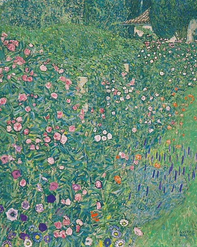 Gustav Klimt: Italian Garden Landscape Premium Giclée Art Print, Heavyweight paper/ art canvas, 3D printed with texture and brush strokes FOSHE ART