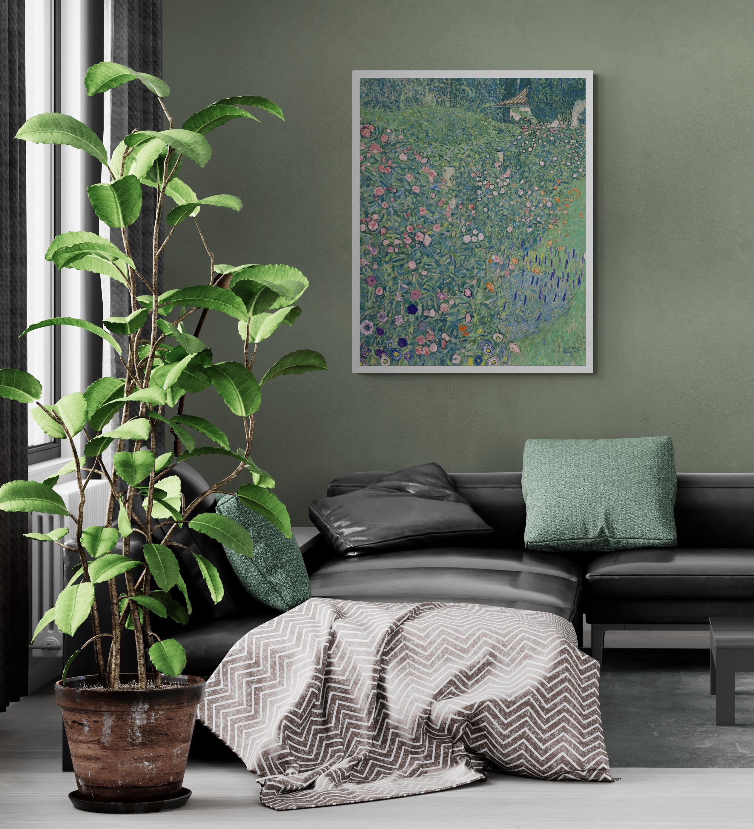 Gustav Klimt: Italian Garden Landscape Premium Giclée Art Print, Heavyweight paper/ art canvas, 3D printed with texture and brush strokes FOSHE ART