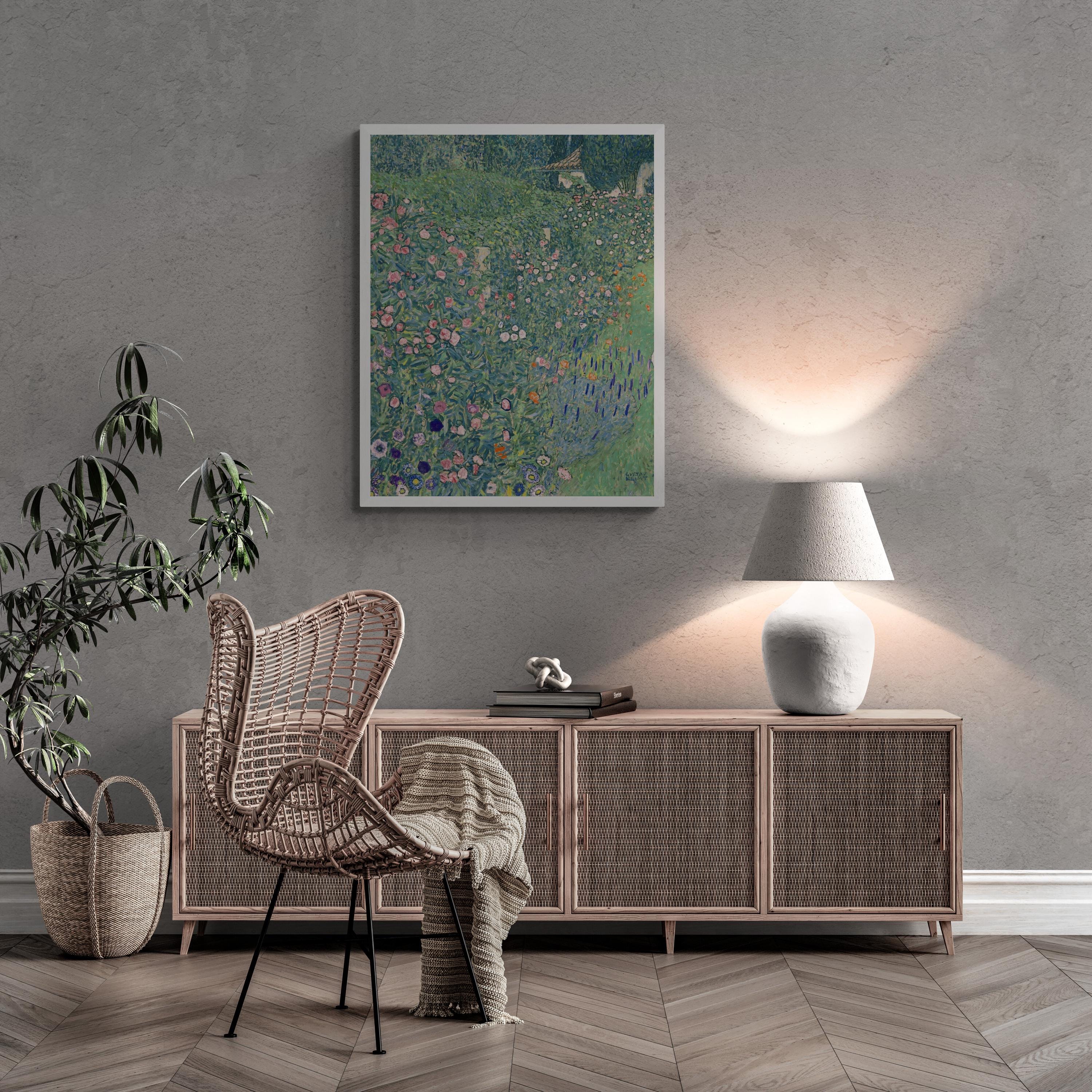 Gustav Klimt: Italian Garden Landscape Premium Giclée Art Print, Heavyweight paper/ art canvas, 3D printed with texture and brush strokes FOSHE ART