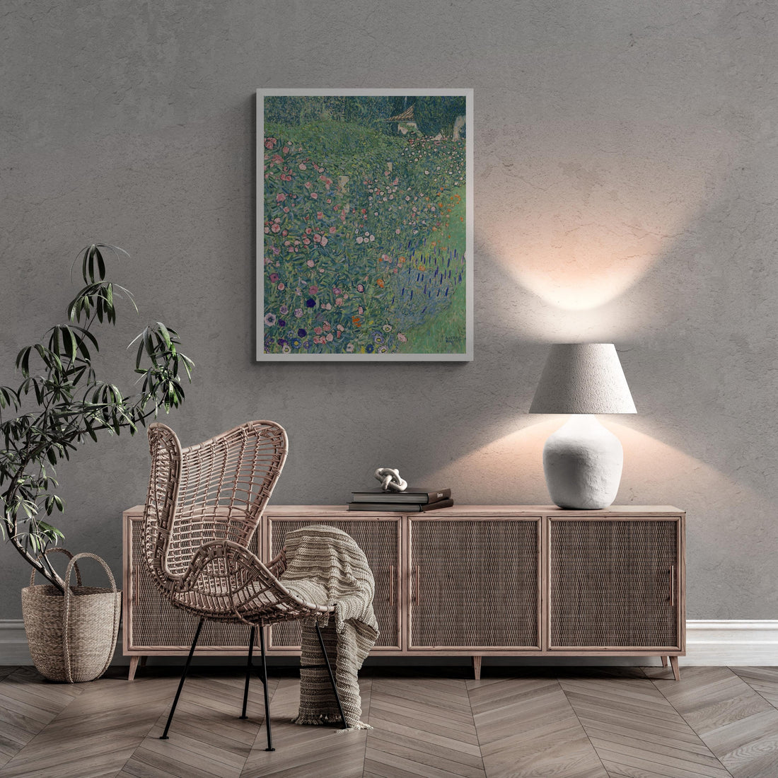 Gustav Klimt: Italian Garden Landscape Premium Giclée Art Print, Heavyweight paper/ art canvas, 3D printed with texture and brush strokes FOSHE ART