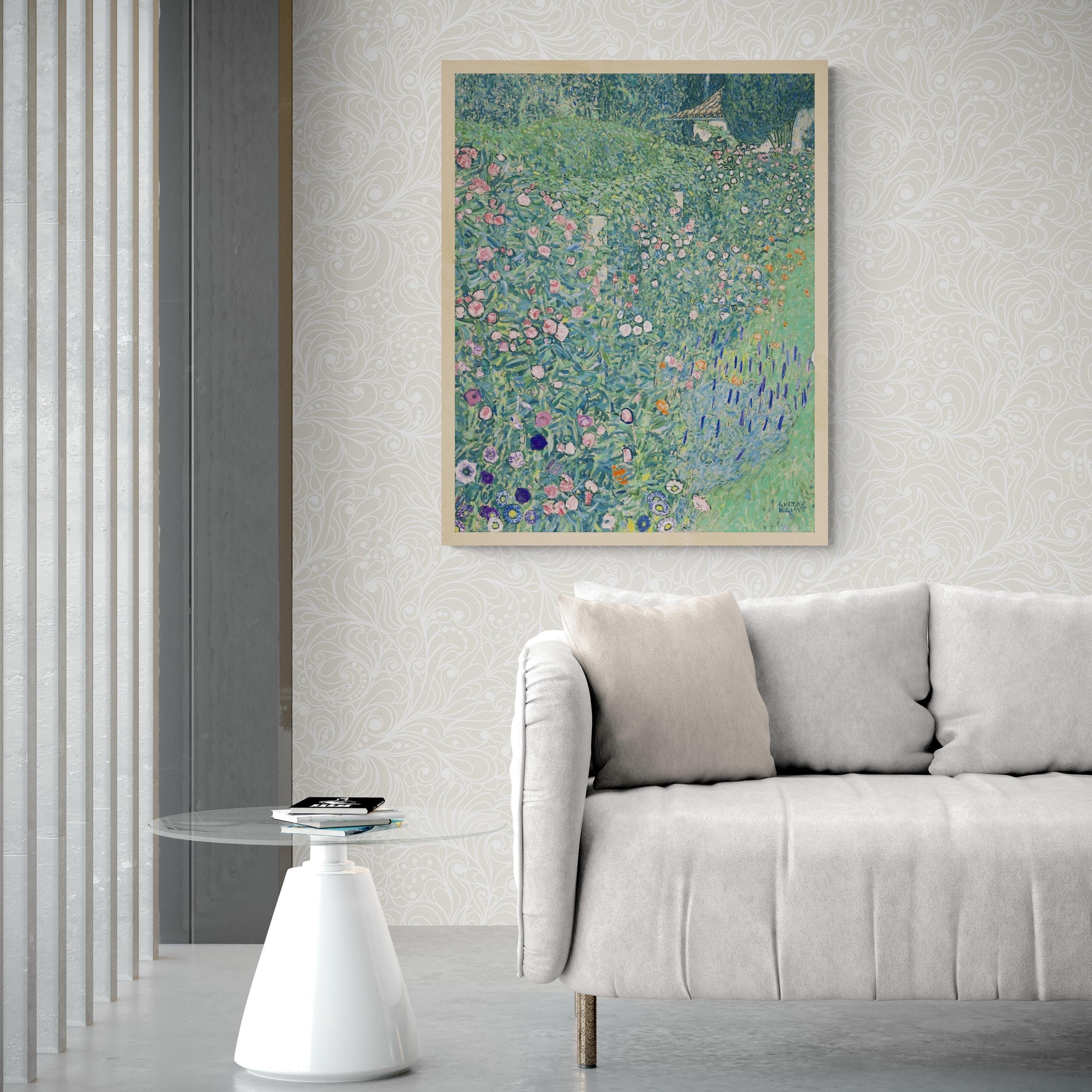 Gustav Klimt: Italian Garden Landscape Premium Giclée Art Print, Heavyweight paper/ art canvas, 3D printed with texture and brush strokes FOSHE ART