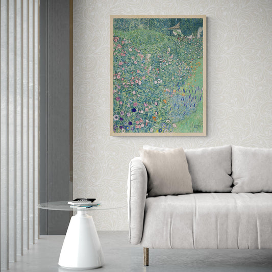 Gustav Klimt: Italian Garden Landscape Premium Giclée Art Print, Heavyweight paper/ art canvas, 3D printed with texture and brush strokes FOSHE ART
