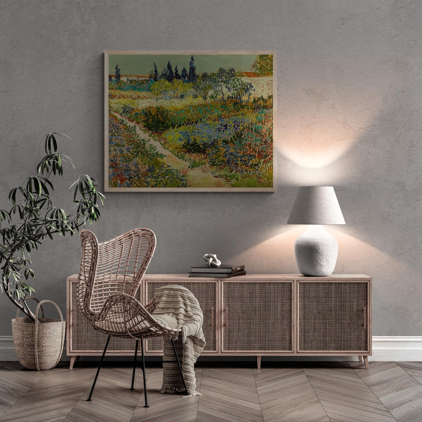 Vincent Van Gogh Print: Garden At Arles, Giclée Art Print, Heavyweight paper/ art canvas, 3D printed with texture and brush strokes