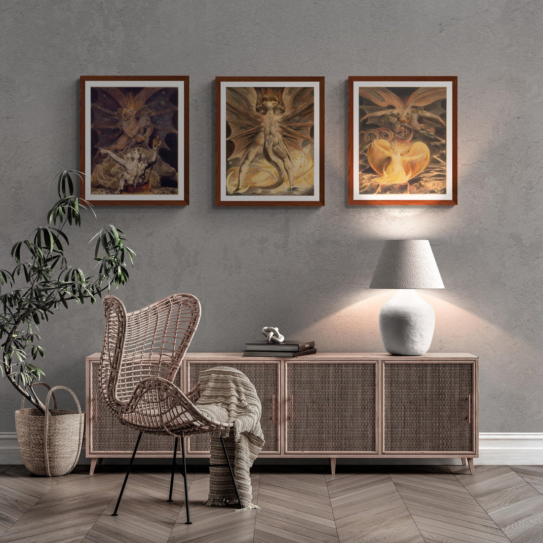 William Blake Art Print Set, The Red Dragon, Giclee Paper FOSHE ART