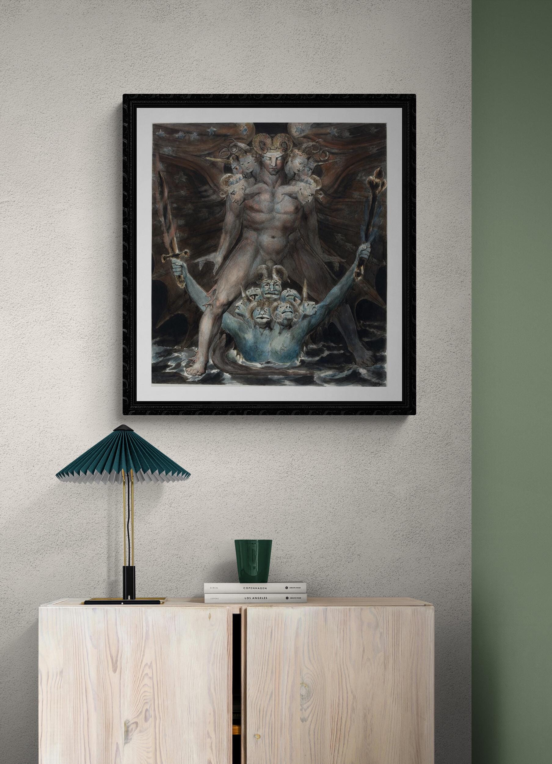 William Blake: The Red Dragon Giclée Art Print, Book of Revelation FOSHE ART