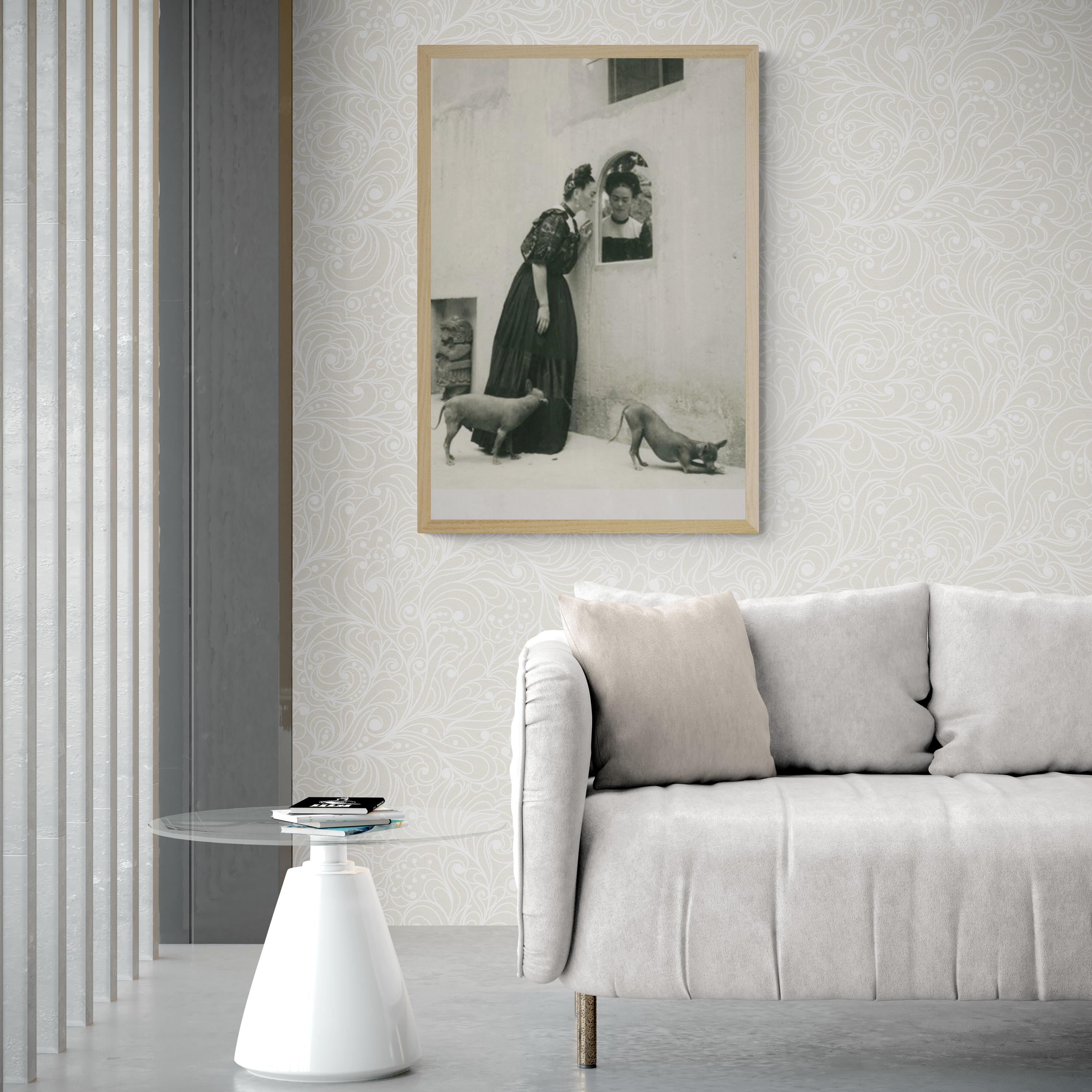 Rare Frida Kahlo with pets Print, Xolo Dog poster, Vintage Frida Kahlo Print, Frida Kahlo Poster, Xolo dog print, Black and White Artprint