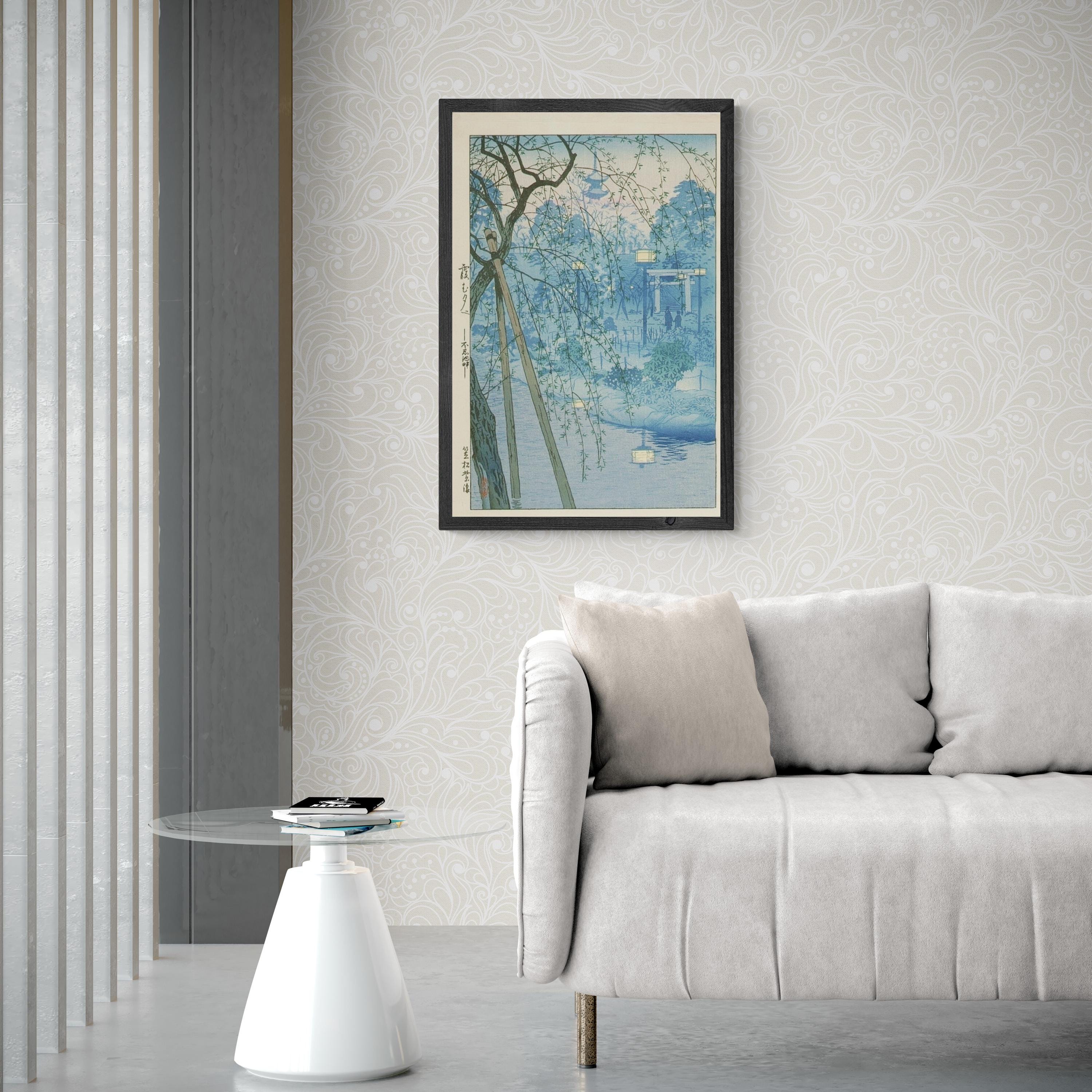 Misty Evening at Shinobazu Pond by Kasamatsu Shiro - Premium Reproduction Art Print on Canvas & Paper FOSHE ART