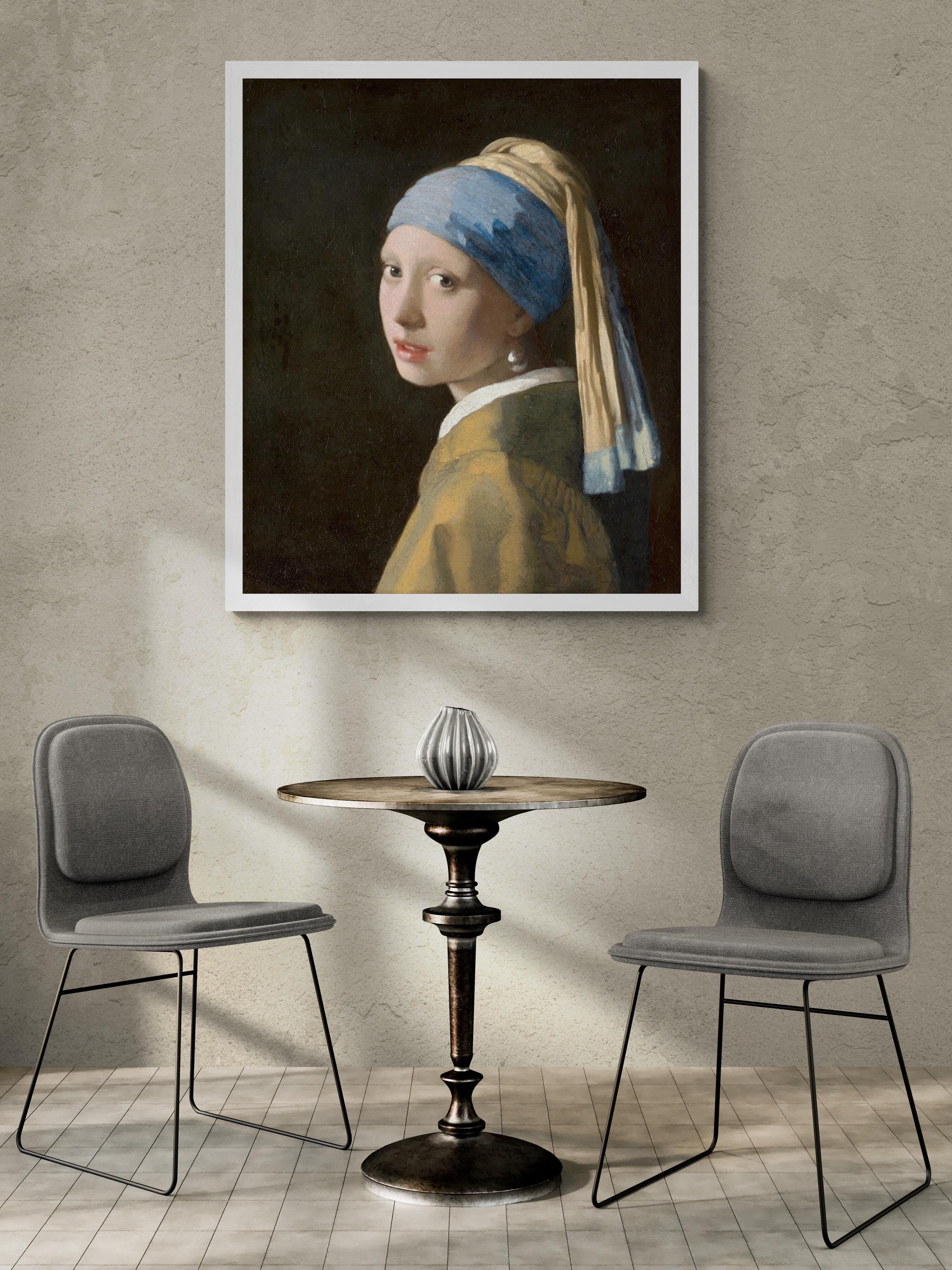 Girl with a Pearl Earring by Johannes Vermeer - Premium Reproduction Art Print on Canvas, Art Paper or 3D texture Canvas Art FOSHE ART