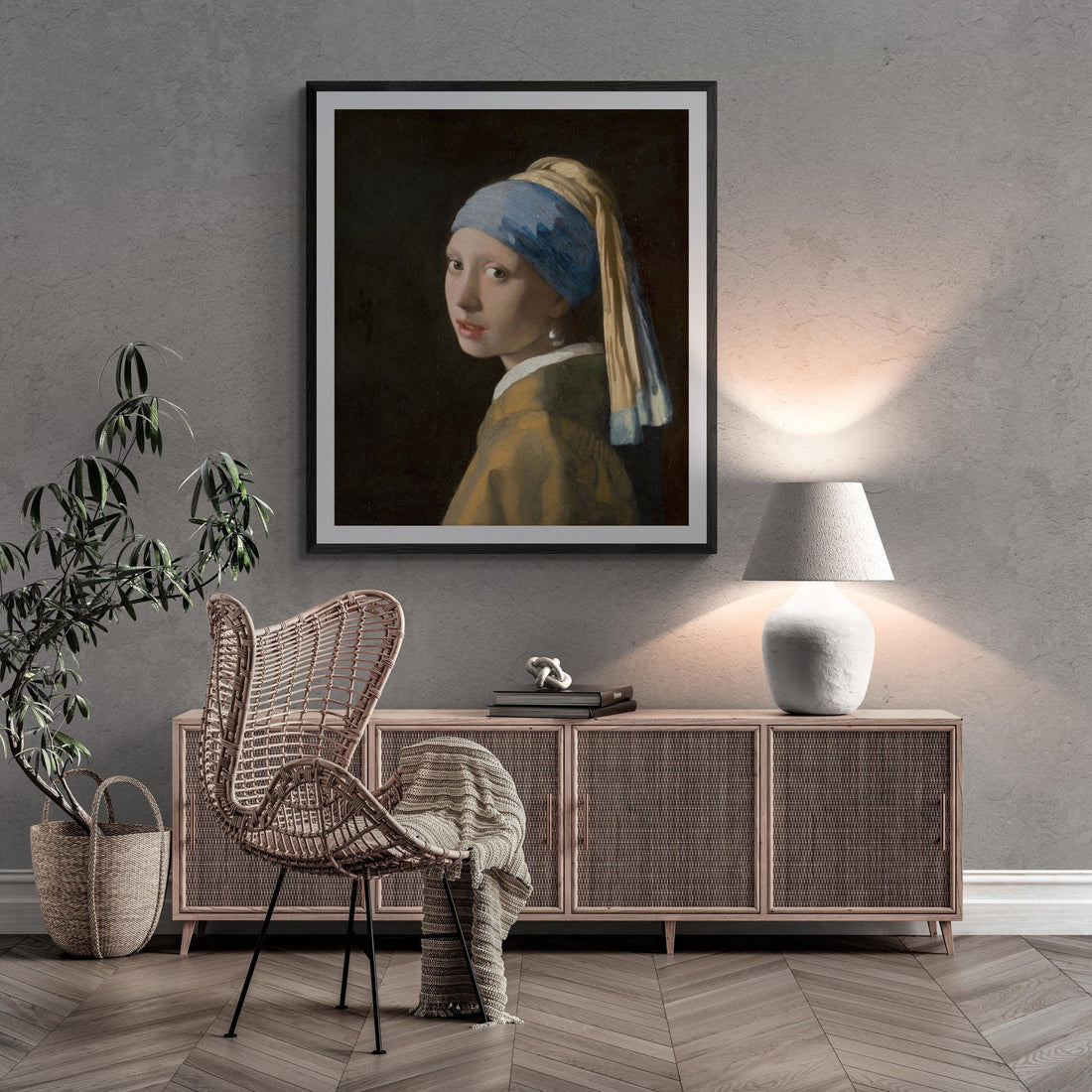Girl with a Pearl Earring by Johannes Vermeer - Premium Reproduction Art Print on Canvas, Art Paper or 3D texture Canvas Art FOSHE ART