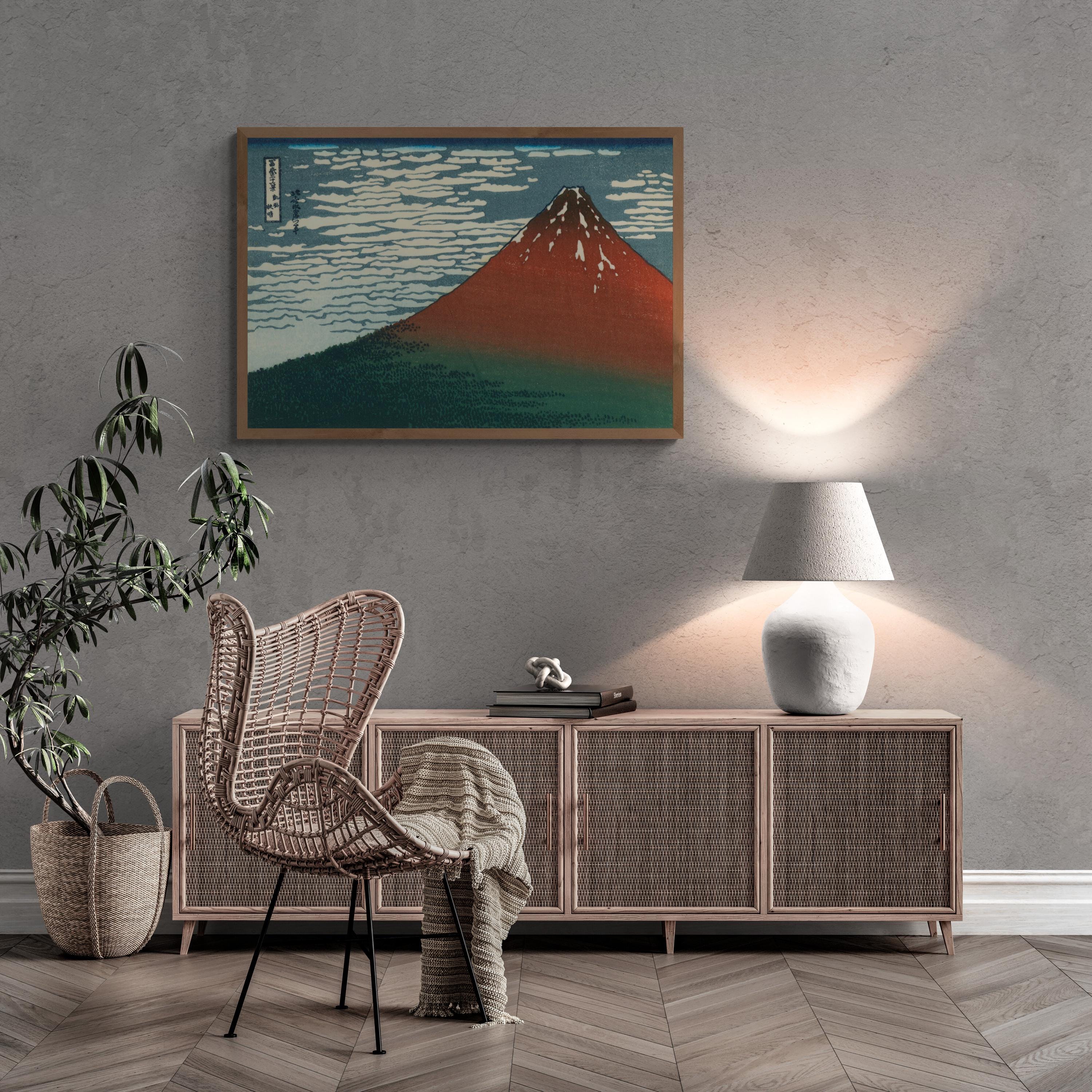 Red Fuji Japanese Art Print – Katsushika Hokusai Canvas or Paper FOSHE ART