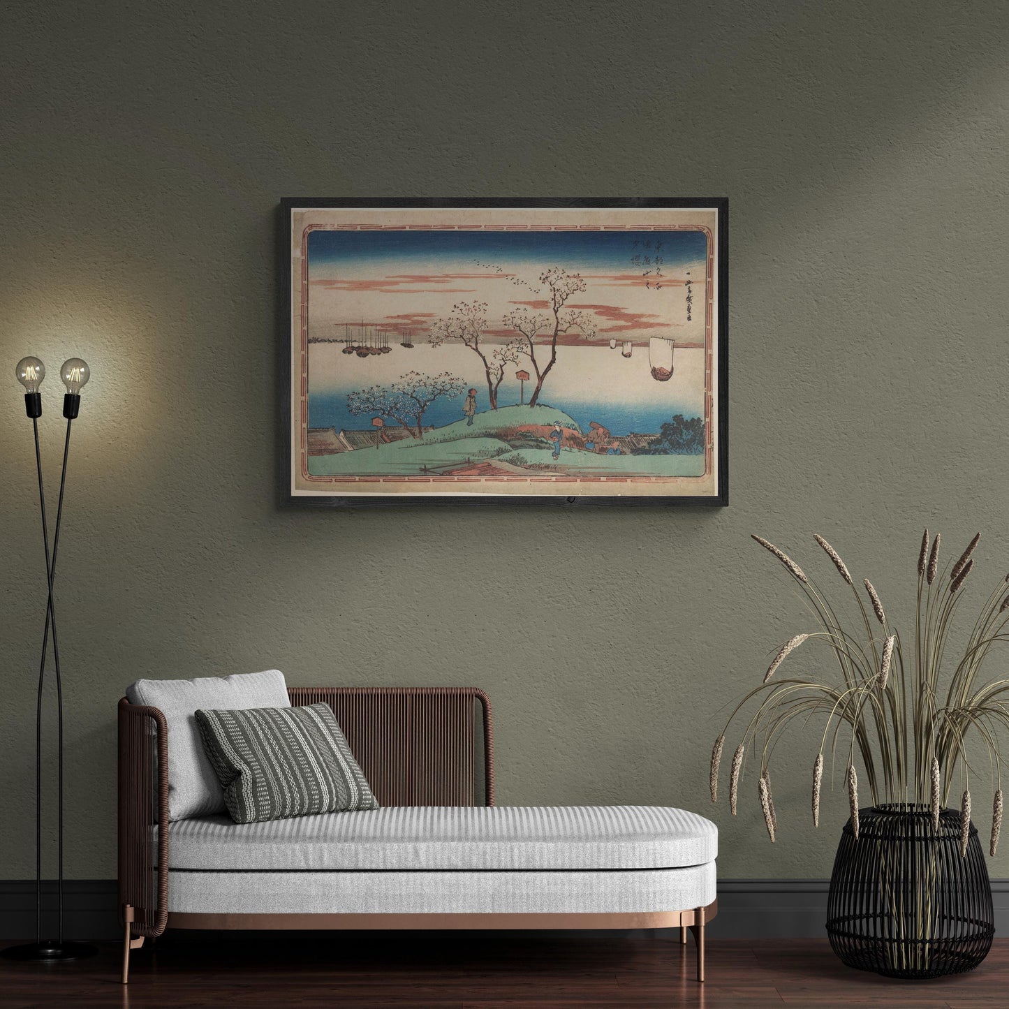 Utagawa Hiroshige: Evening Cherry Blossoms at Gotenyama - Iconic Japanese Premium Art Print on Canvas & Papers or 3D texture Print