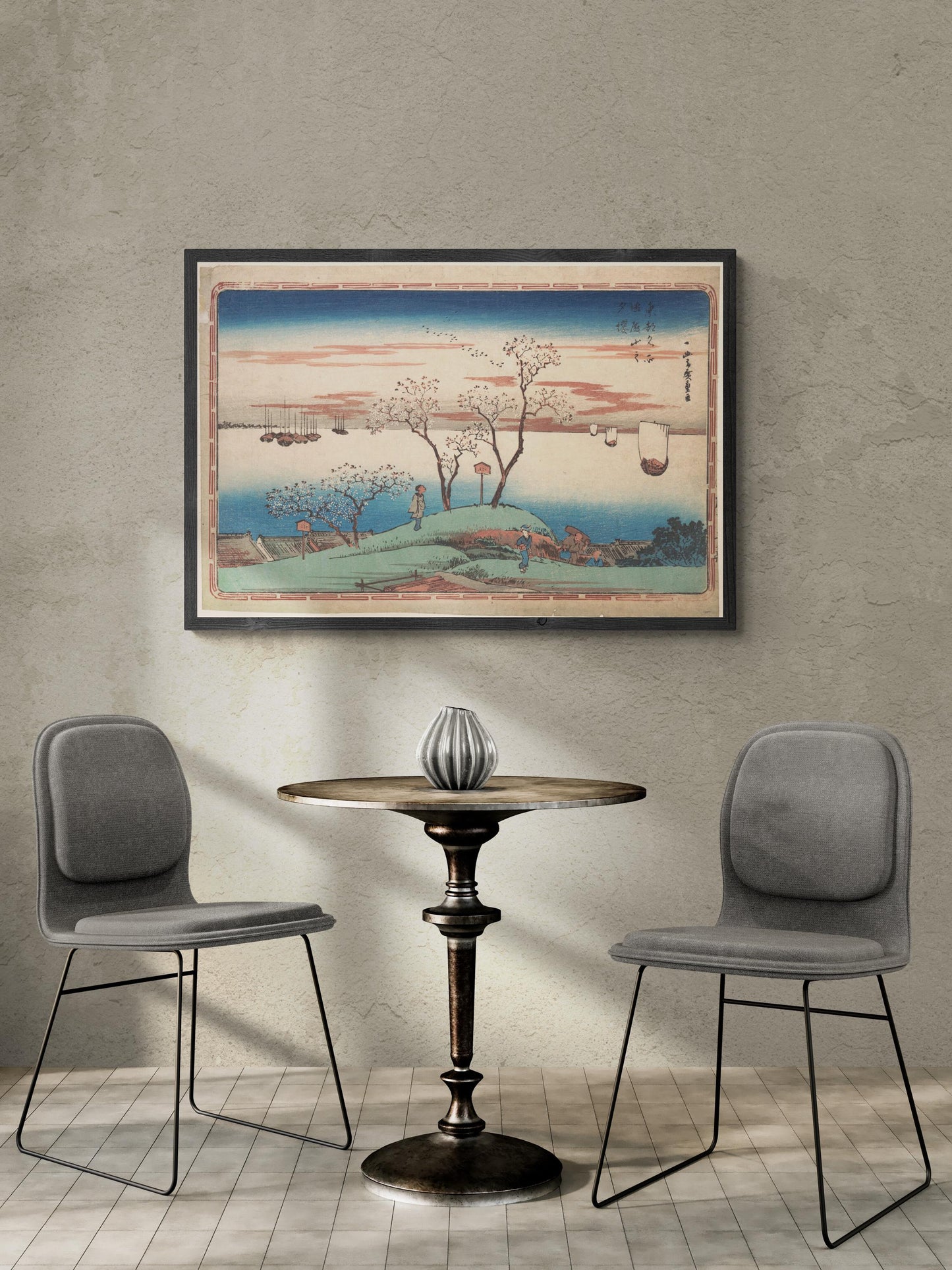 Utagawa Hiroshige: Evening Cherry Blossoms at Gotenyama - Iconic Japanese Premium Art Print on Canvas & Papers or 3D texture Print FOSHE ART