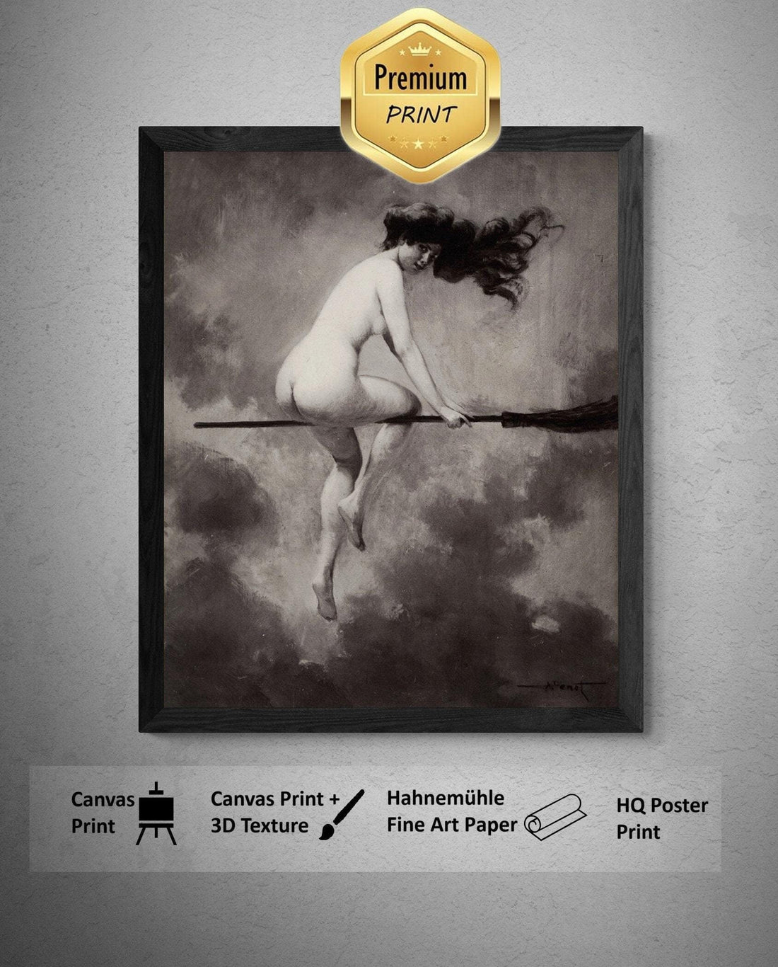 Départ pour le Sabbat Print: Albert Joseph Pénot, Witch on Broomstick FOSHE ART