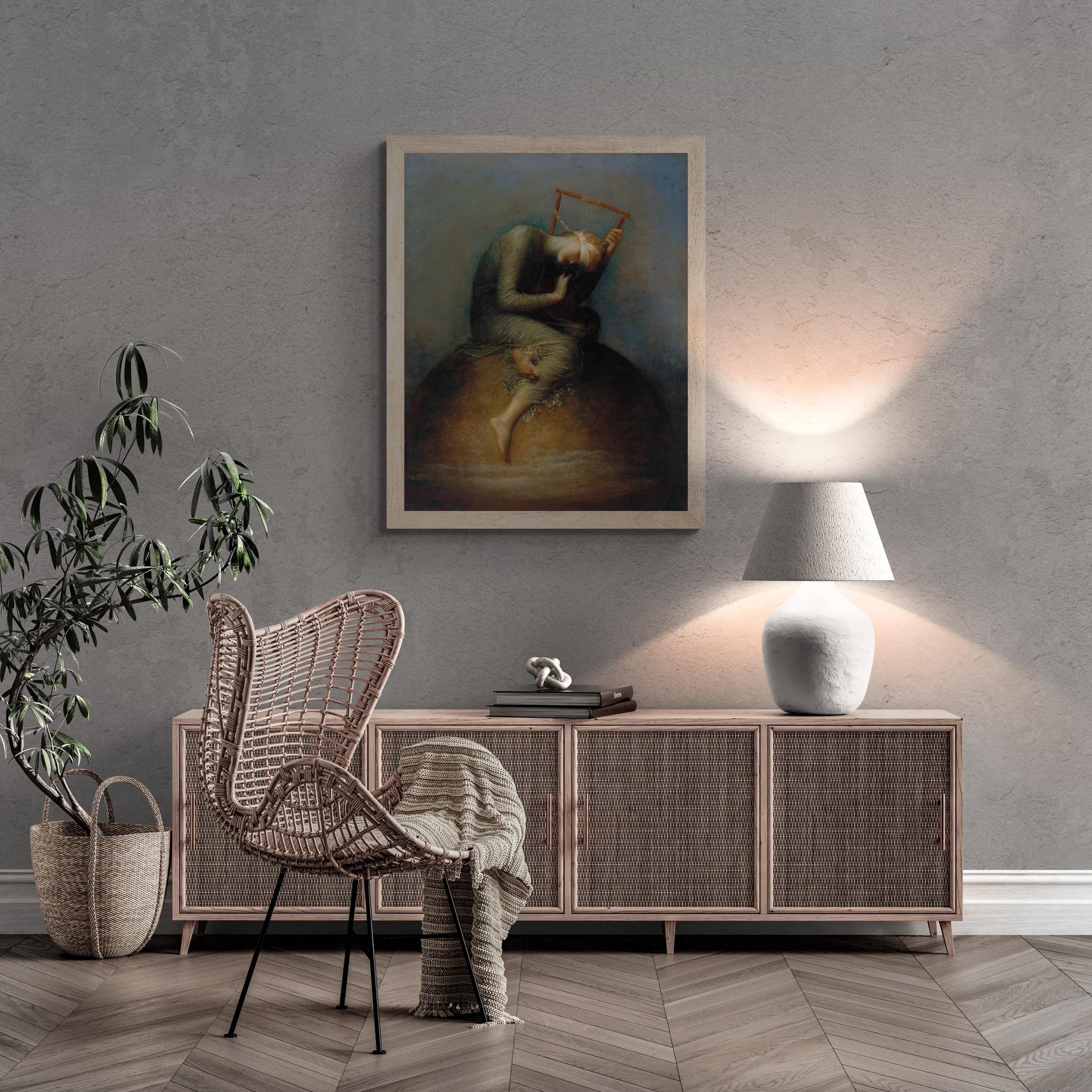 George Frederic Watts - Hope | Giclee Heavyweight art paper, canvas or 3D Hand Finished Premium texture Print FOSHE ART