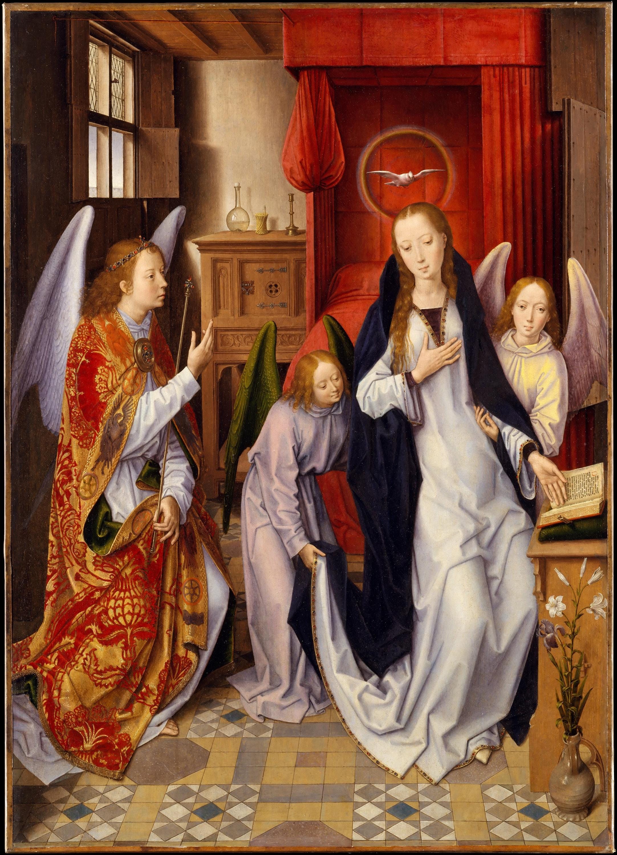 Hans Memling Annunciation Art Print: Renaissance Religious Canvas & Paper FOSHE ART