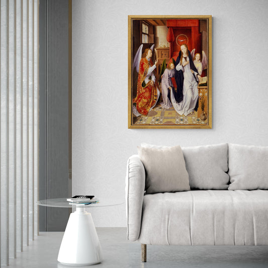 Hans Memling: Annunciation | Premium Reproduction Art Print on Canvas & Paper | Timeless Renaissance Masterpiece for Elegant Décor FOSHE ART