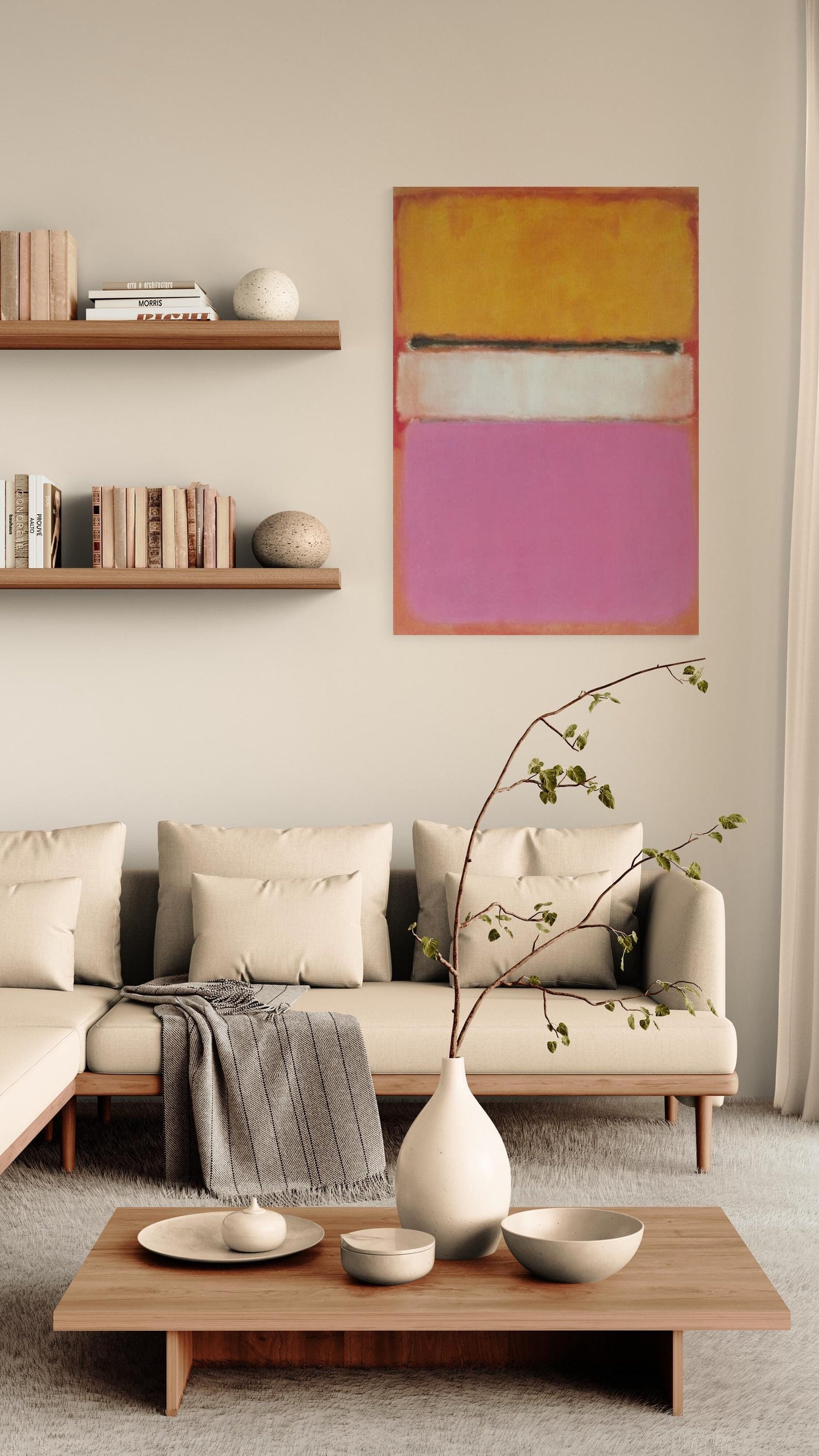 Mark Rothko - White Center (Yellow, Pink and Lavender on Rose), Giclee Paper / Canvas Prints, Poster or 3D Hand Finished Premium Print