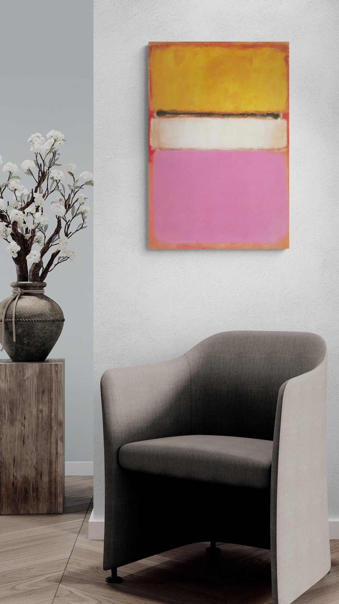 Mark Rothko - White Center (Yellow, Pink and Lavender on Rose), Giclee Paper / Canvas Prints, Poster or 3D Hand Finished Premium Print